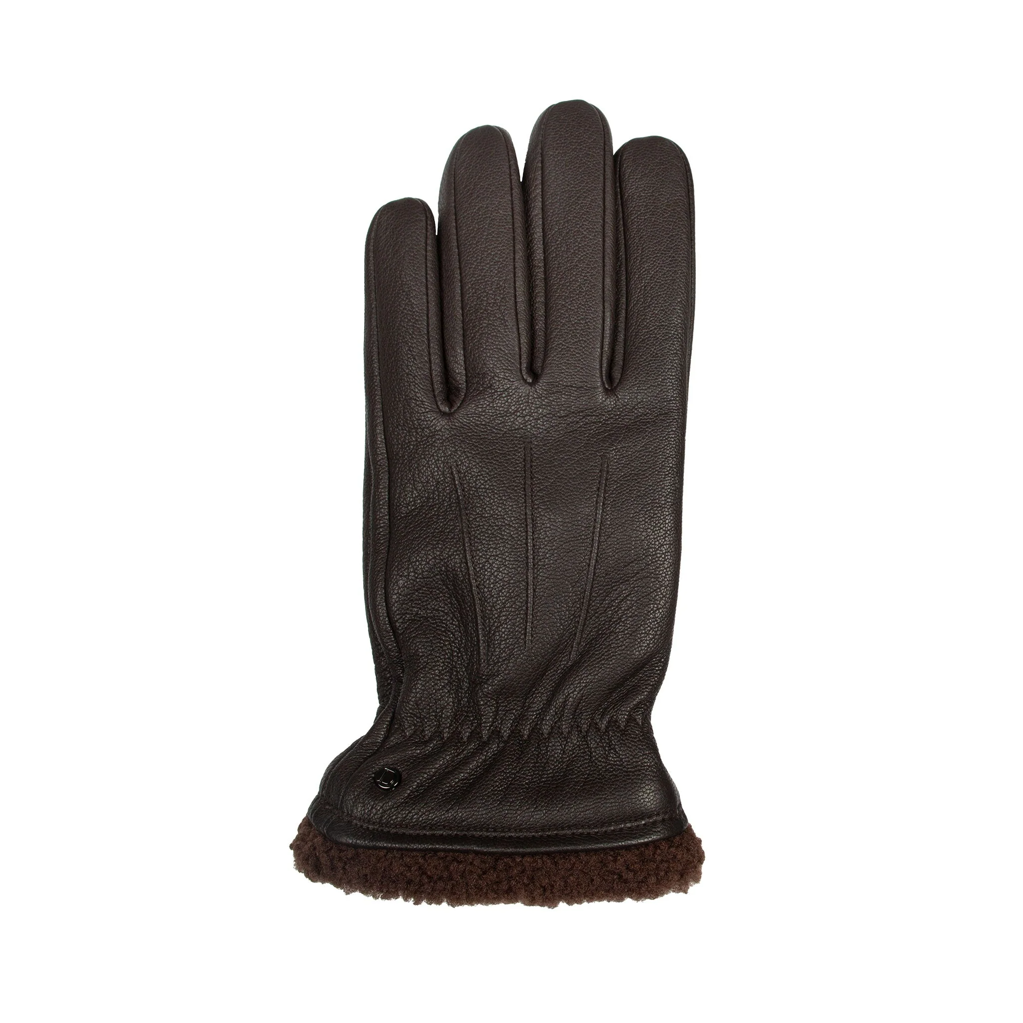 Men's Touchscreen Water-Resistant Three-Point Fleece-Lined Imitation Deerskin Leather Gloves - Image 5