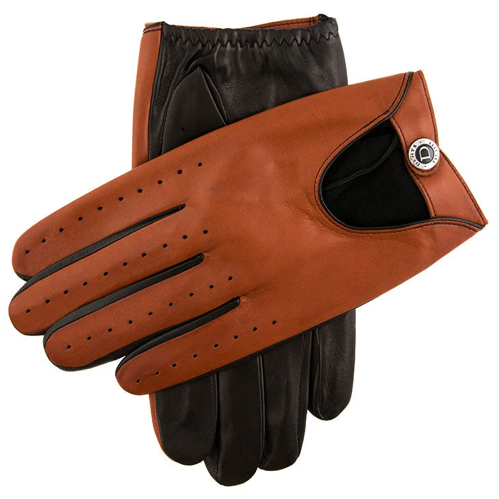 Men's Heritage Two-Colour Leather Driving Gloves - Image 4