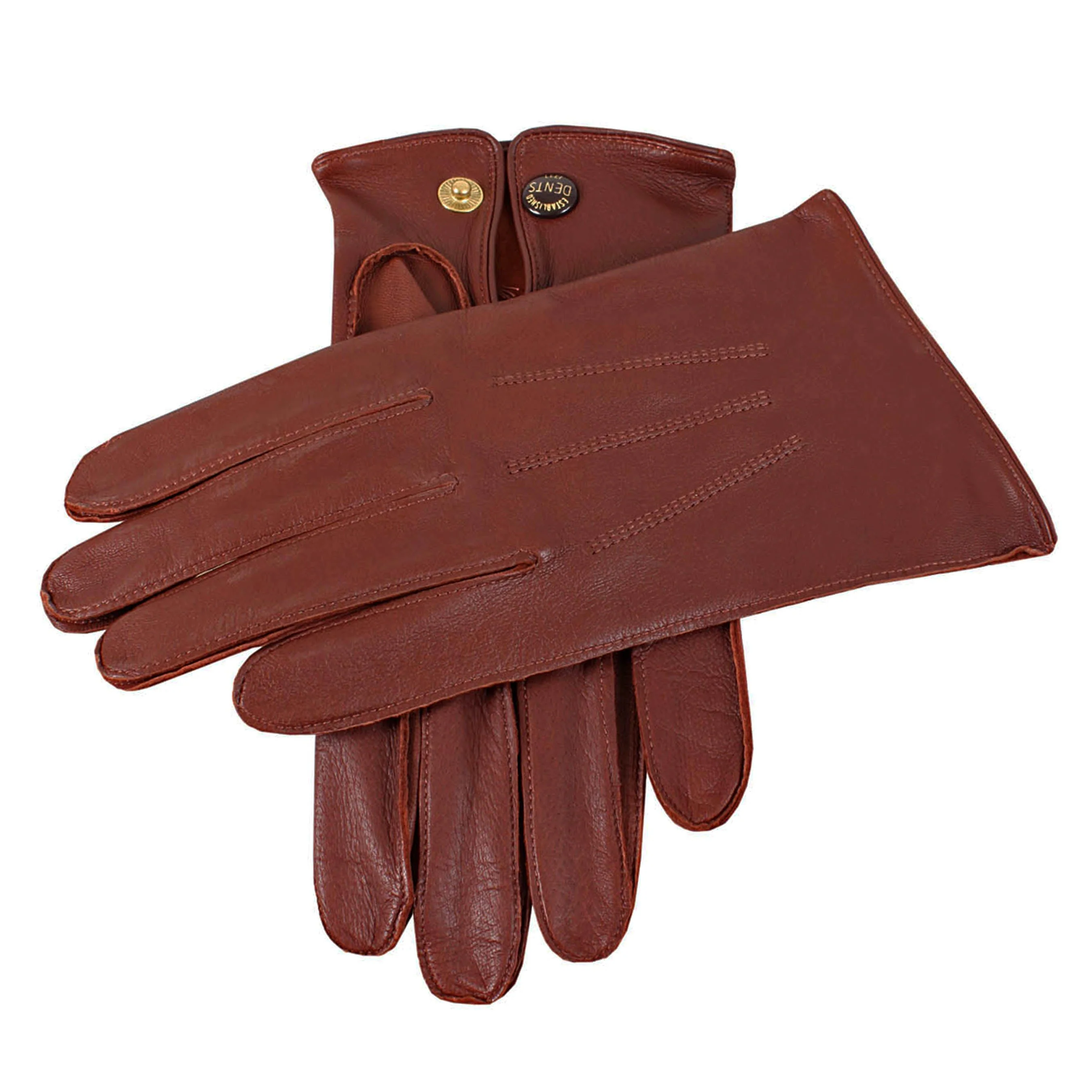 Men's Three-Point Leather Officer's Gloves - Image 11