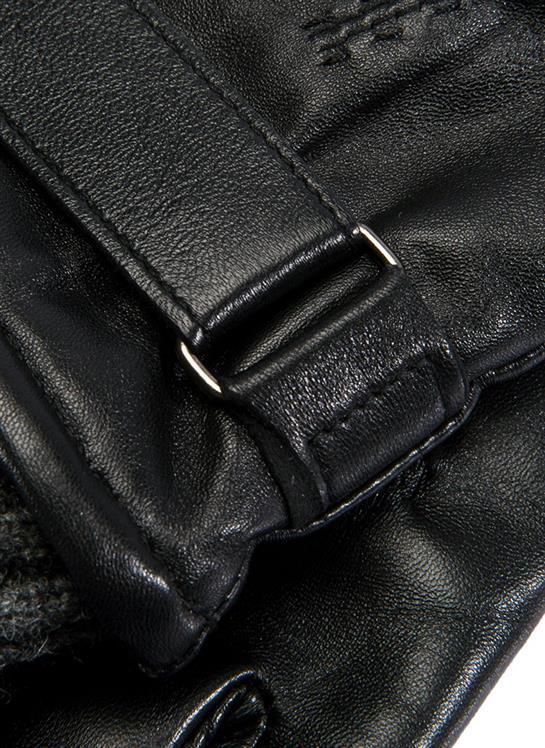 Men's Touchscreen Three-Point Wool Blend-Lined Leather Gloves - Image 6