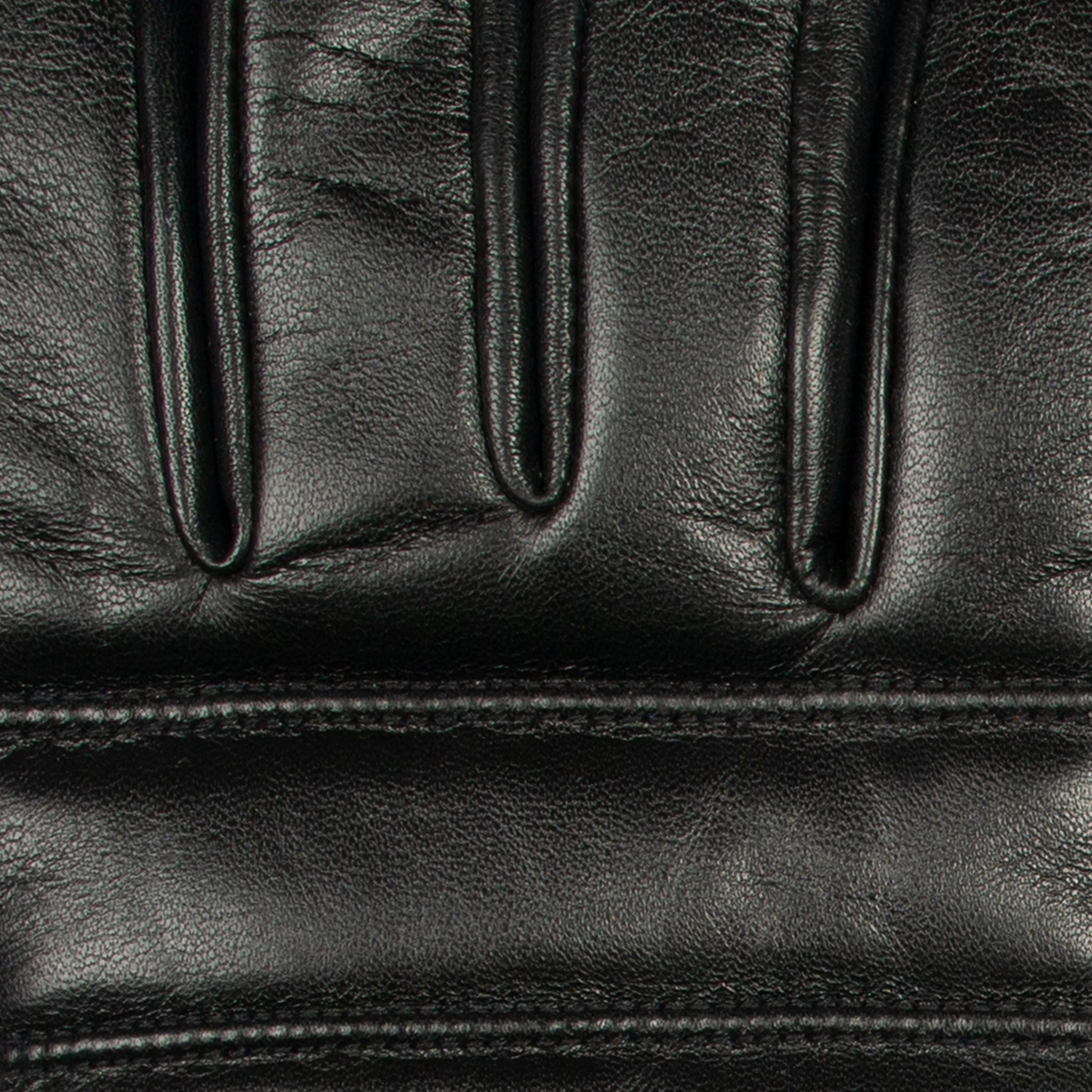 Men's Water-Resistant Faux Fur-Lined Leather Gloves with Stitch Detail and Knitted Cuffs - Image 7