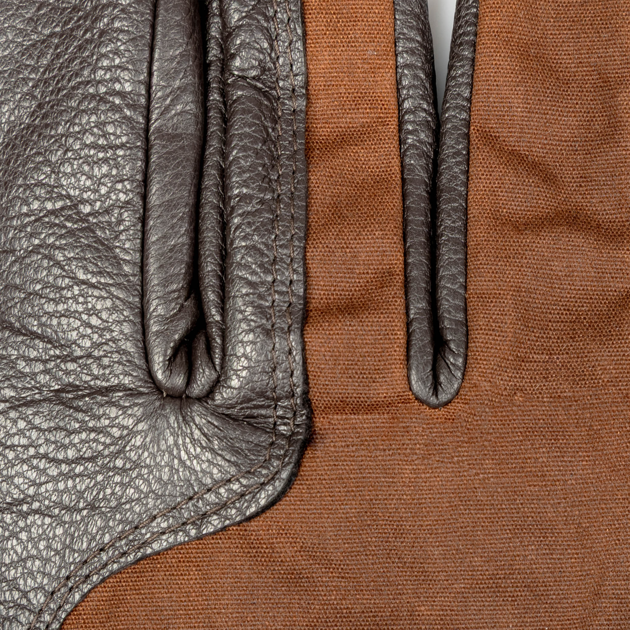 Men's Water-Resistant Thinsulate-Lined Imitation Deerskin Leather Gloves with Waxed Cotton - Image 9