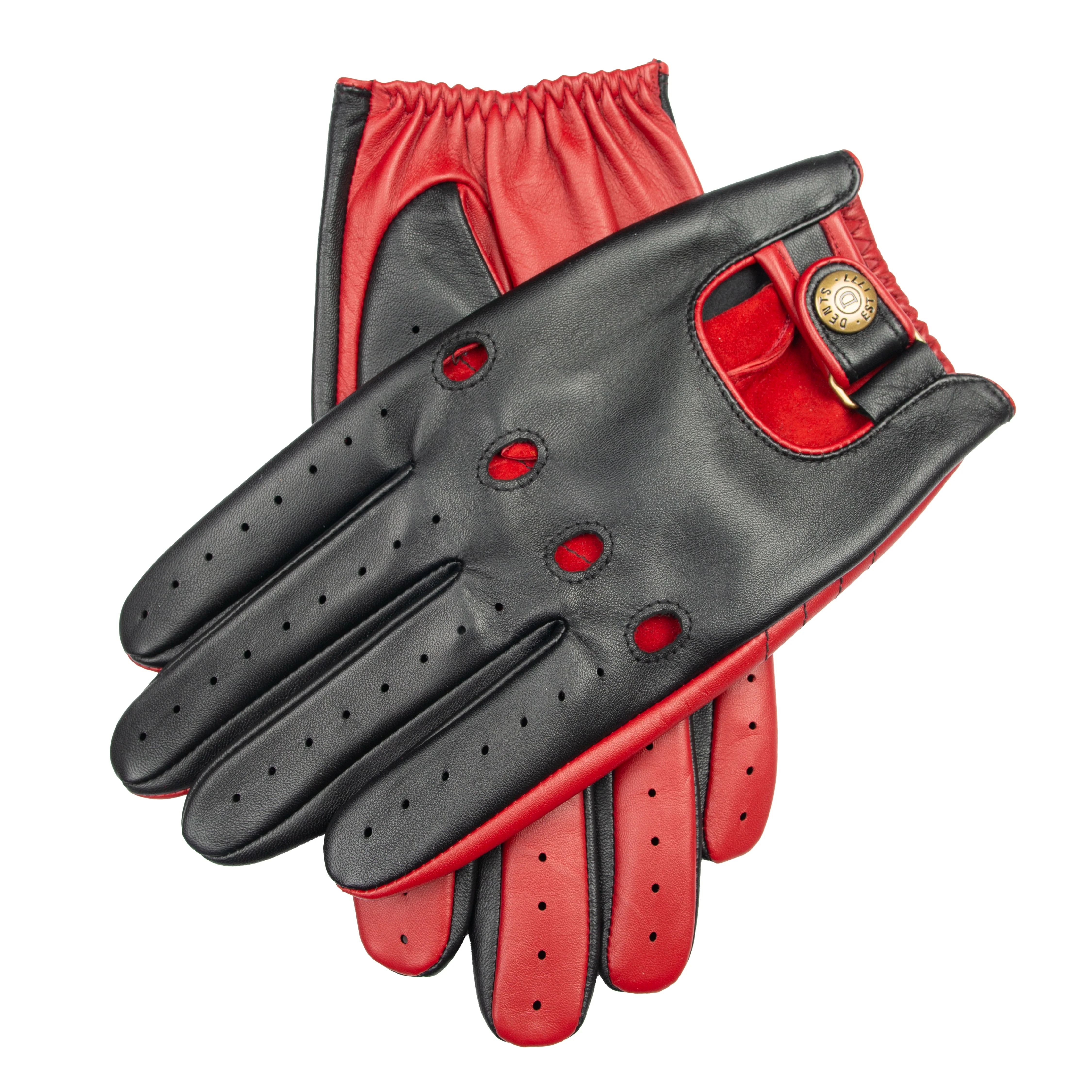 Men's Water-Resistant Two-Colour Leather Driving Gloves