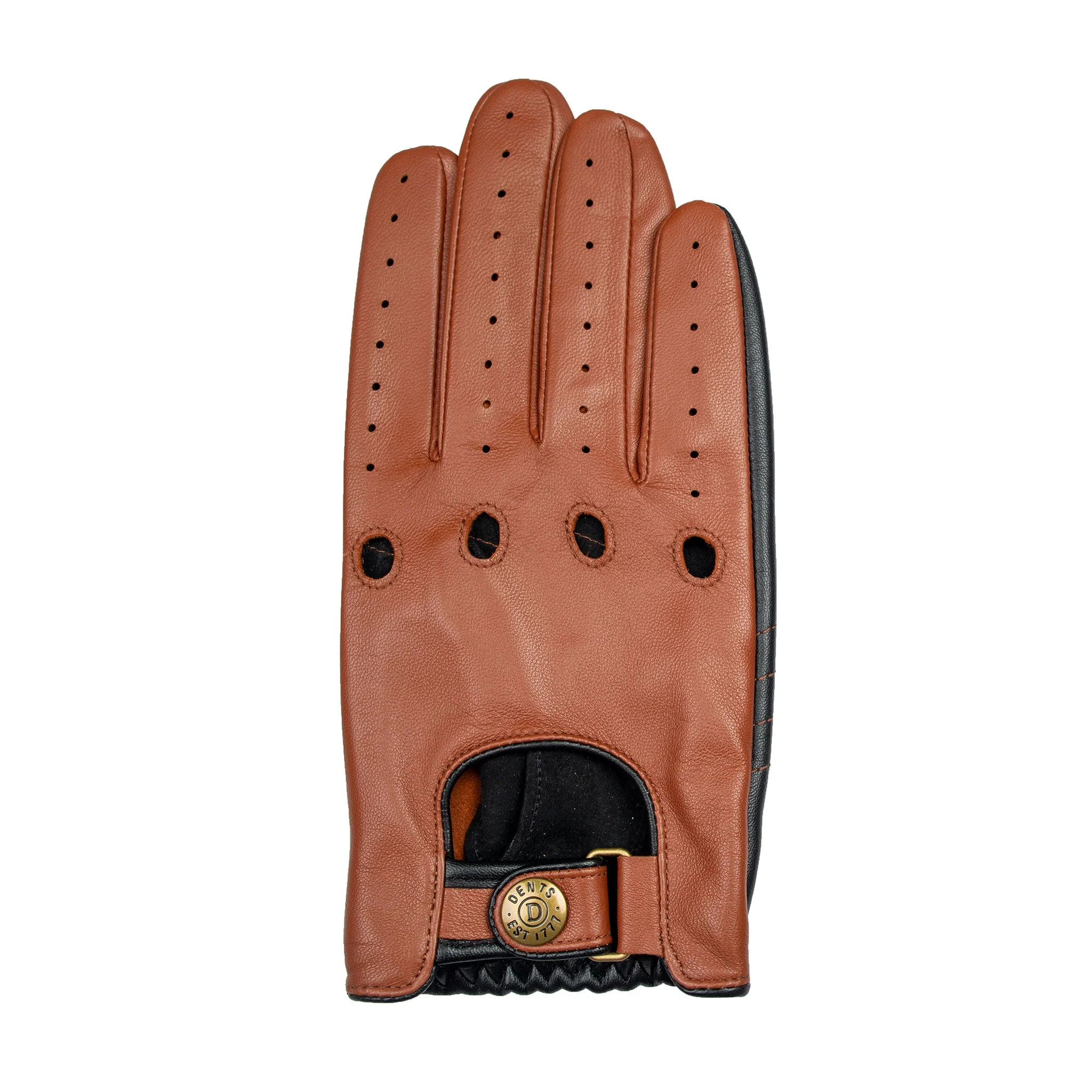 Men's Water-Resistant Two-Colour Leather Driving Gloves - Image 15