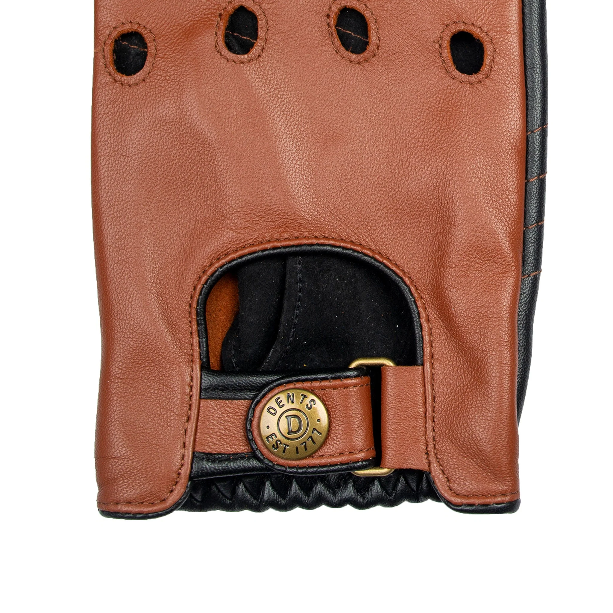Men's Water-Resistant Two-Colour Leather Driving Gloves - Image 16