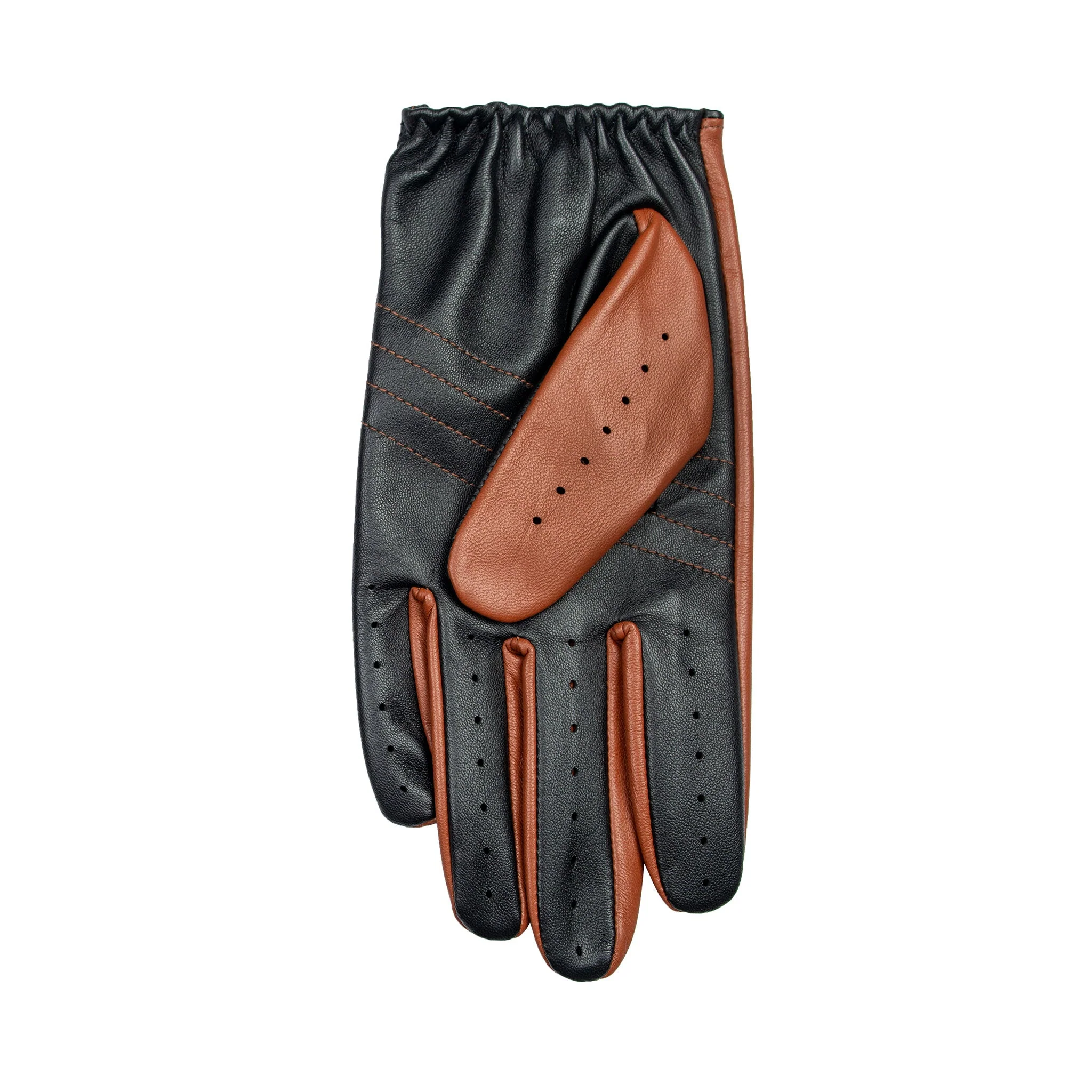 Men's Water-Resistant Two-Colour Leather Driving Gloves - Image 17