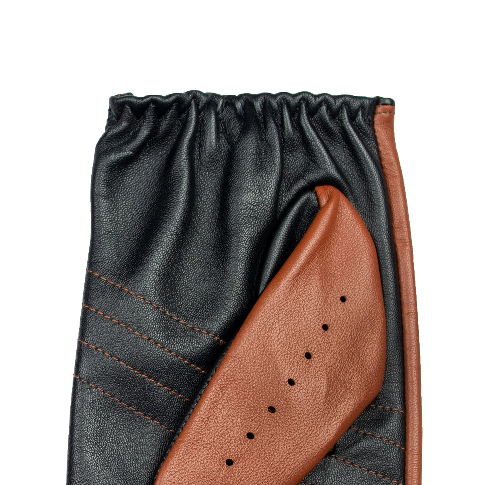Men's Water-Resistant Two-Colour Leather Driving Gloves - Image 18