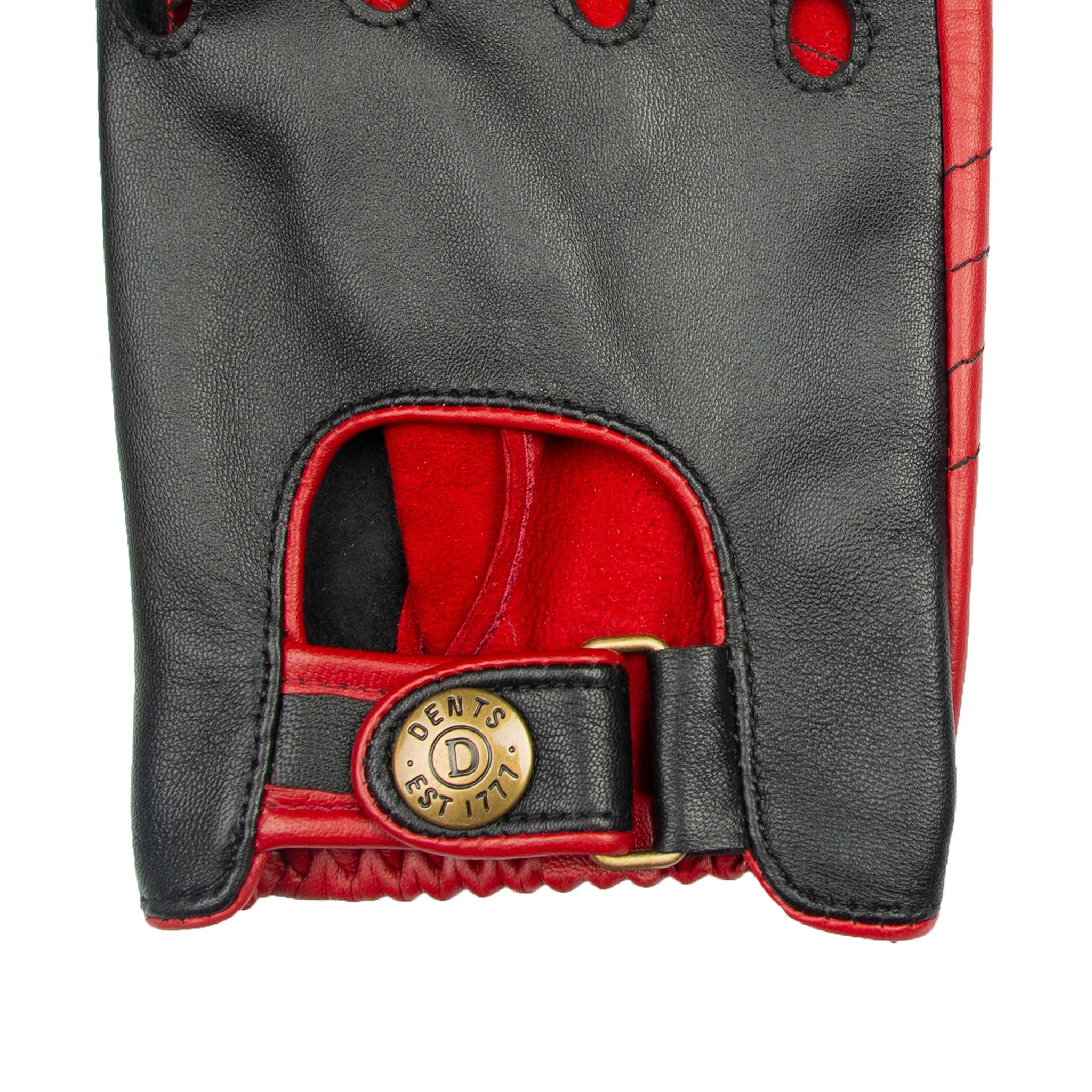 Men's Water-Resistant Two-Colour Leather Driving Gloves - Image 4
