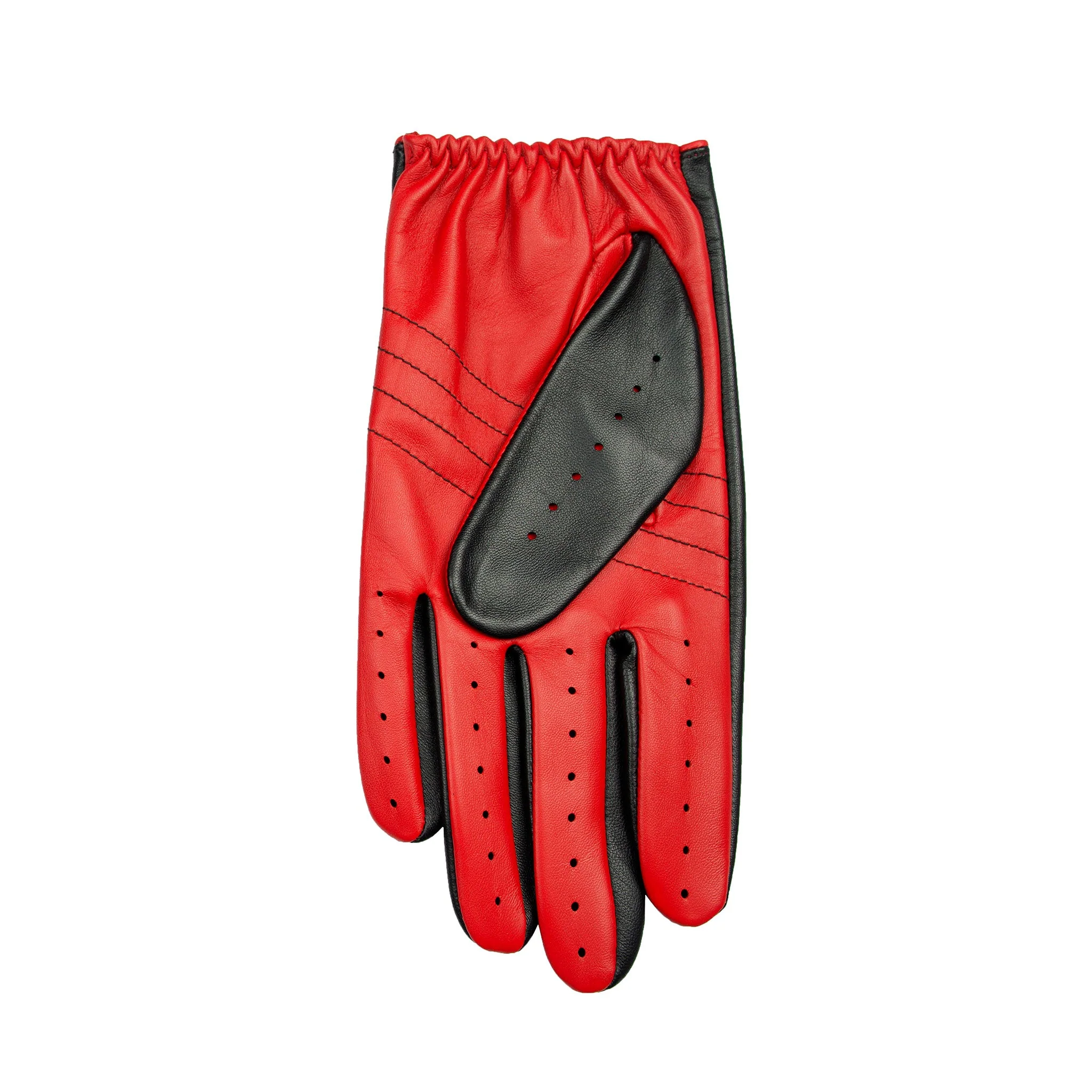 Men's Water-Resistant Two-Colour Leather Driving Gloves - Image 5