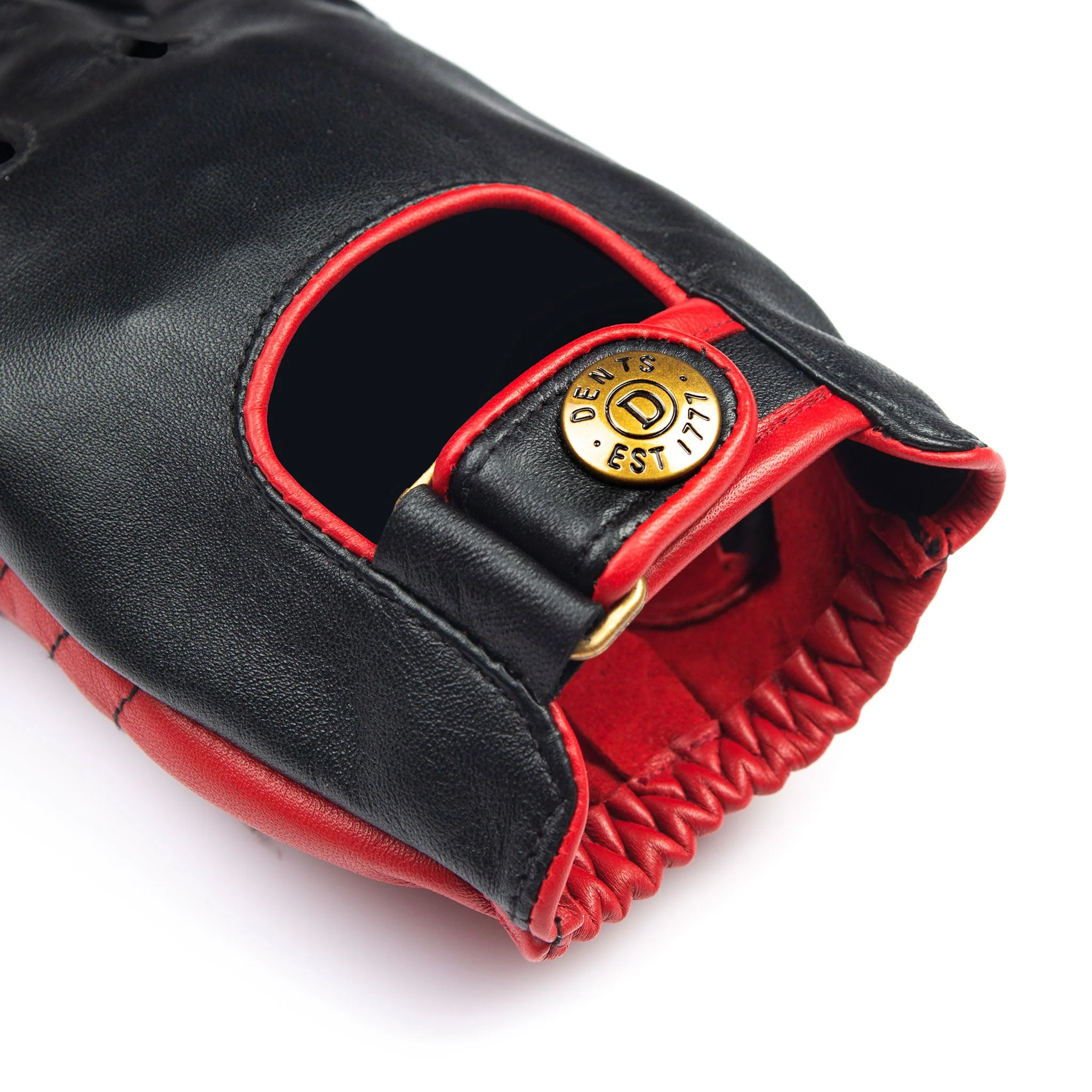 Men's Water-Resistant Two-Colour Leather Driving Gloves - Image 9