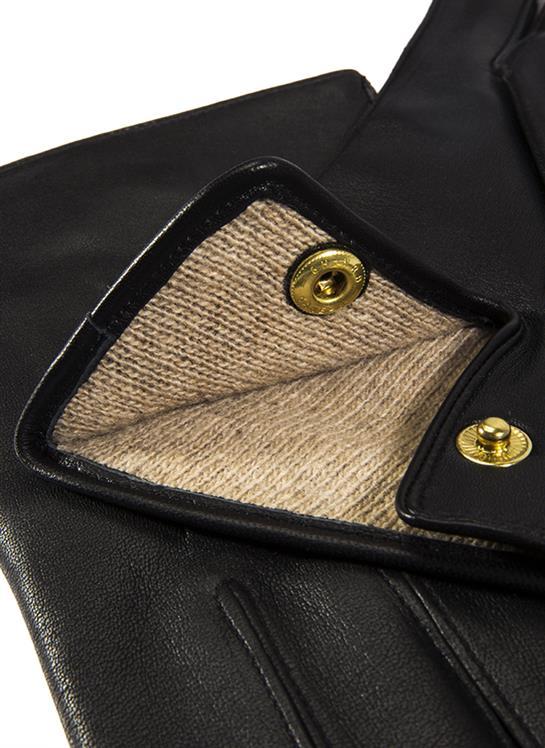 Men's Three-Point Wool-Lined Leather Officer's Gloves - Image 5