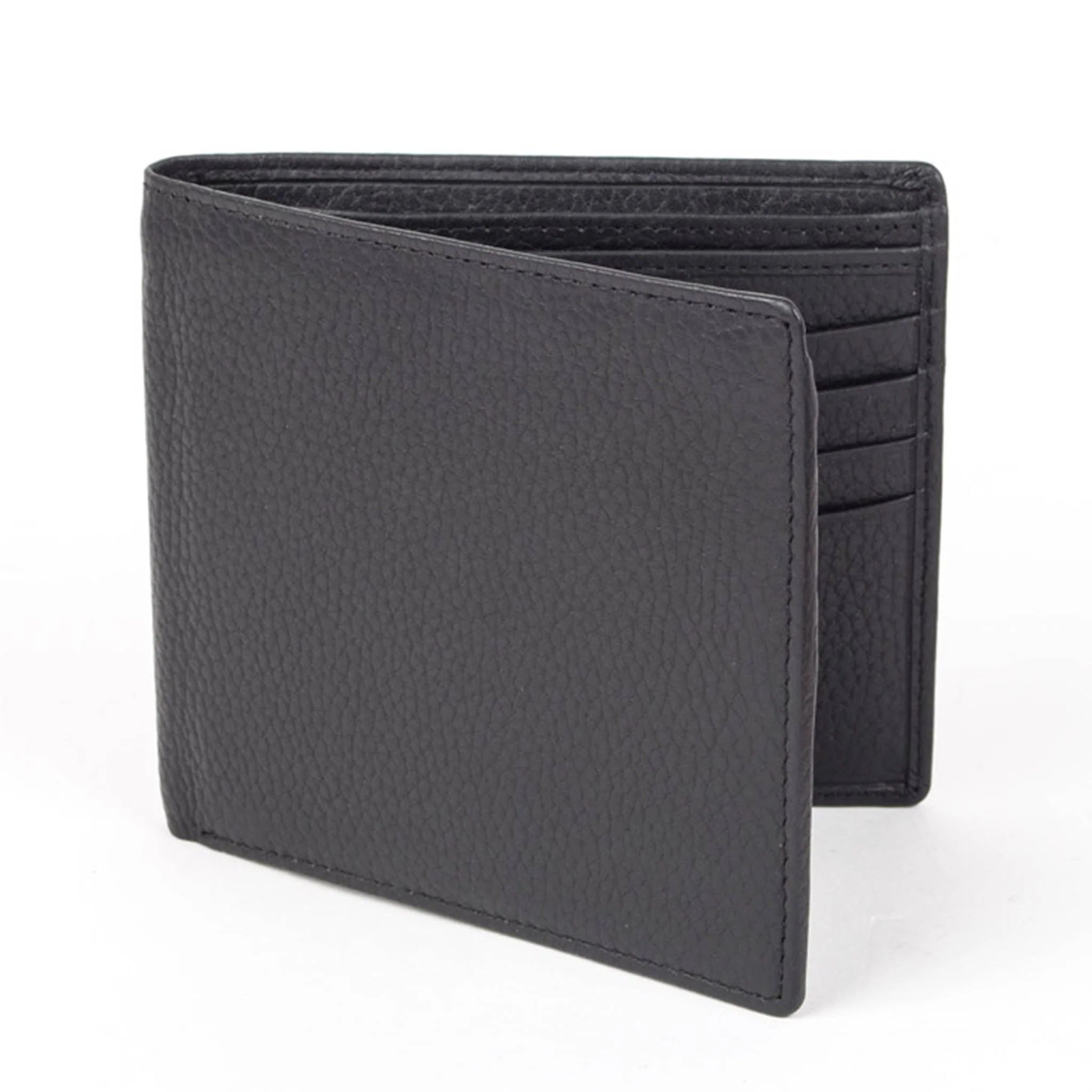 Men's Slim Pebble Grain Leather Bifold Wallet with RFID Blocking - Image 16