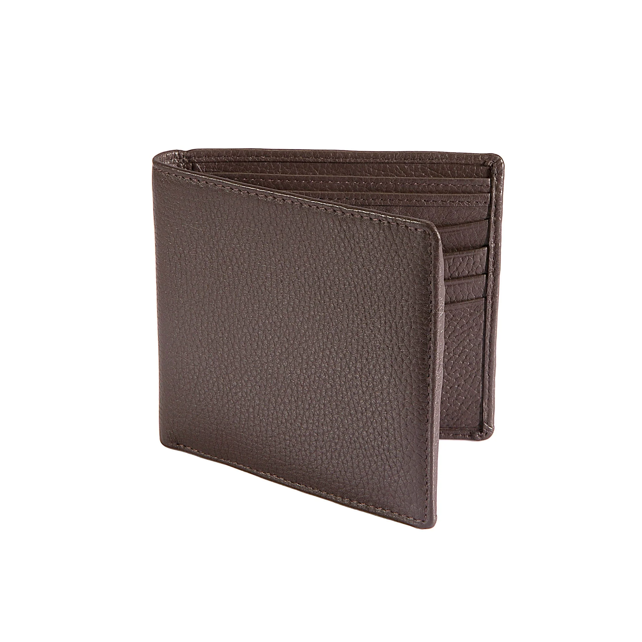 Men's Slim Pebble Grain Leather Bifold Wallet with RFID Blocking - Image 8