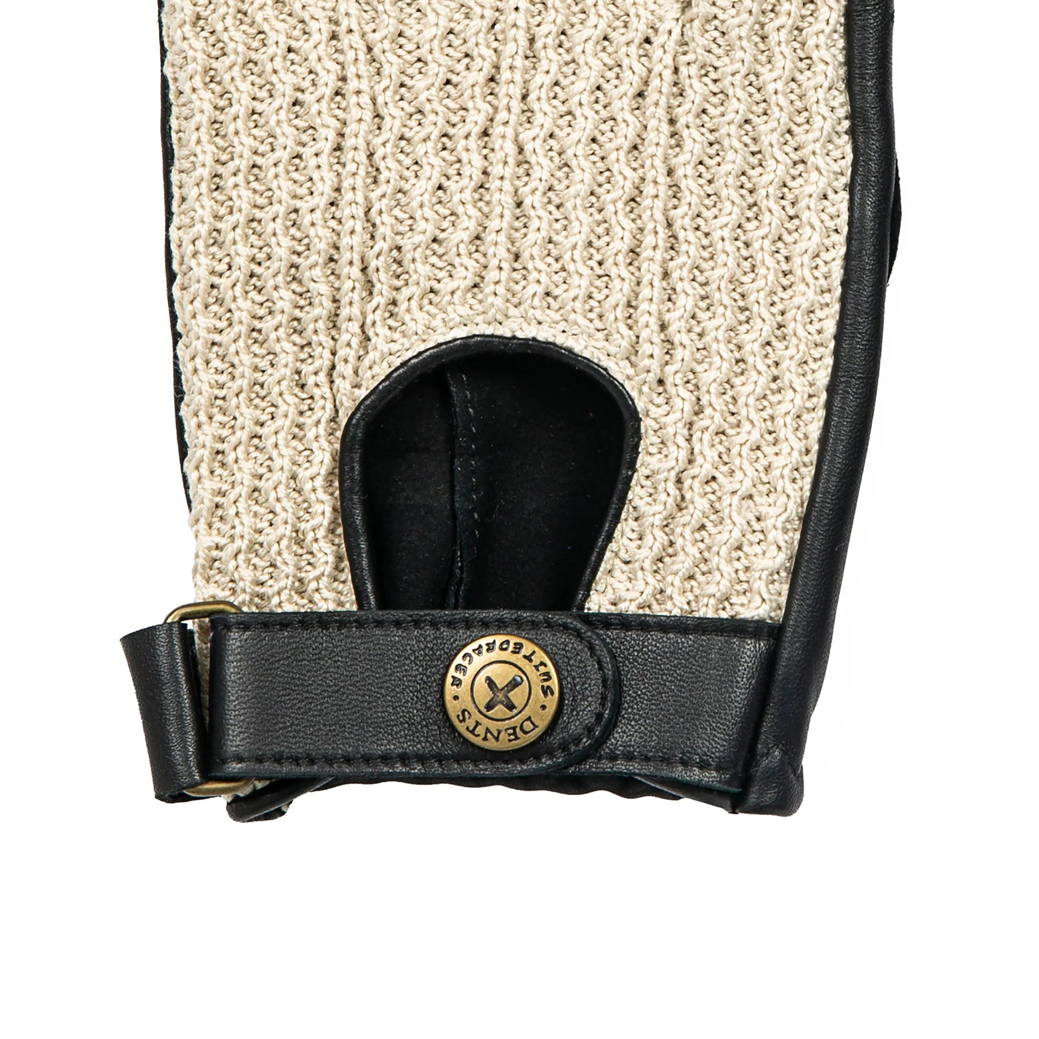 Men's The Suited Racer Fingerless Crochet-Back Leather Driving Gloves - Image 7