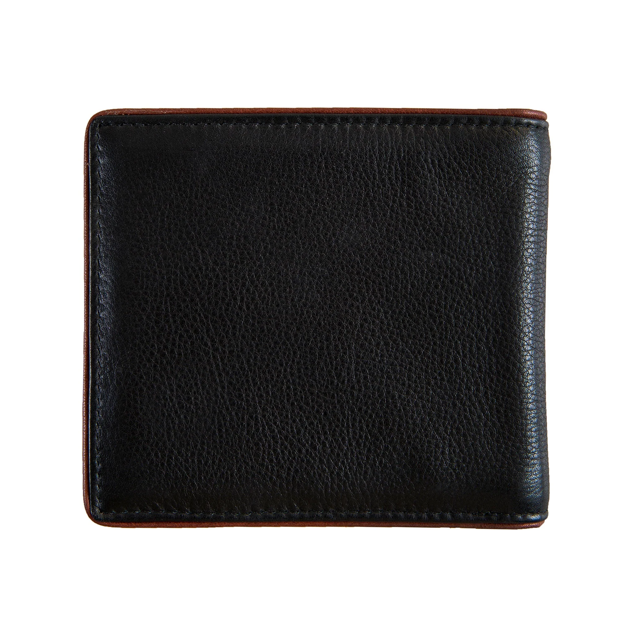 Men's Two-Colour Pebble Grain Leather Bifold Wallet with RFID Blocking - Image 4