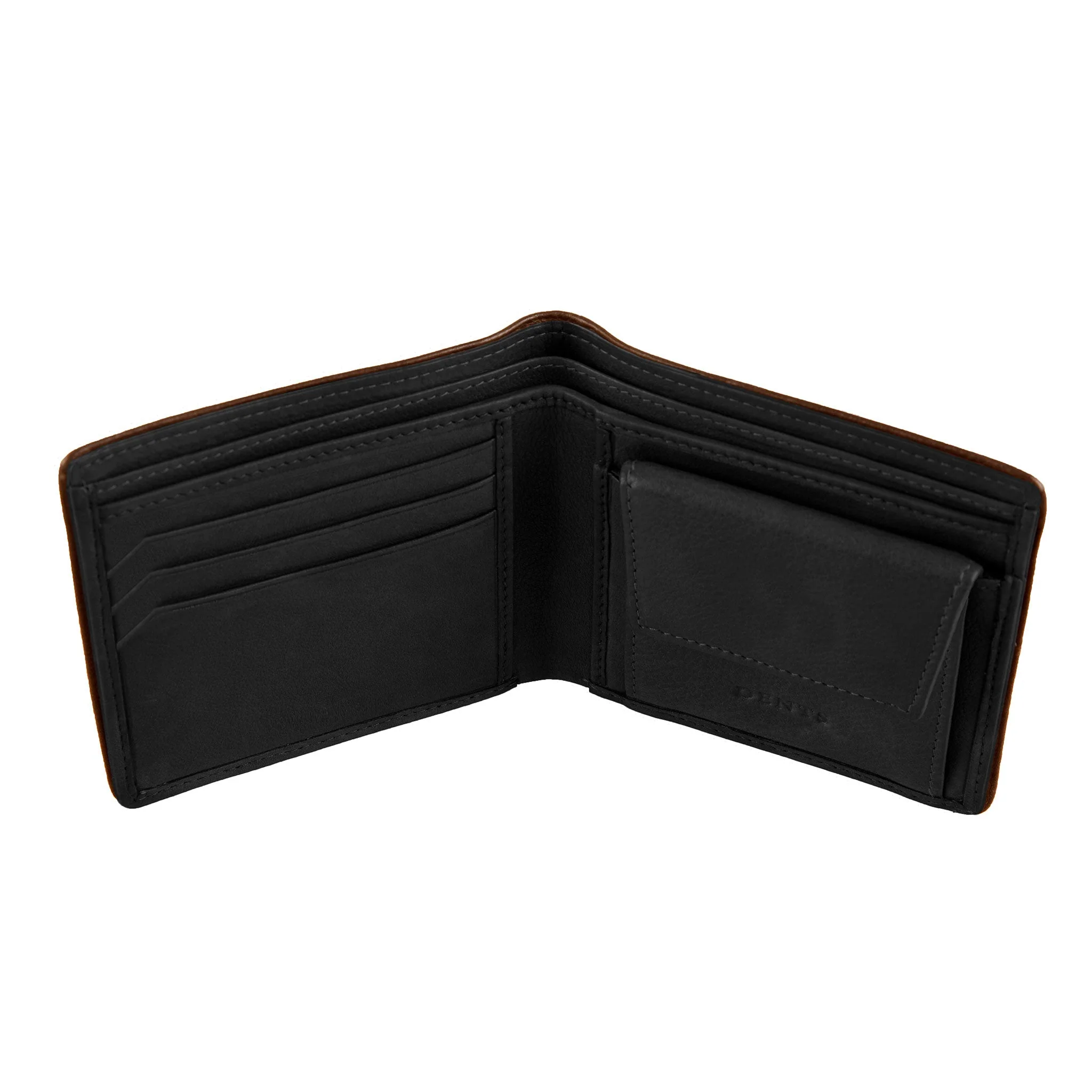 Men's Two-Colour Pebble Grain Leather Bifold Wallet with RFID Blocking and Coin Purse - Image 4