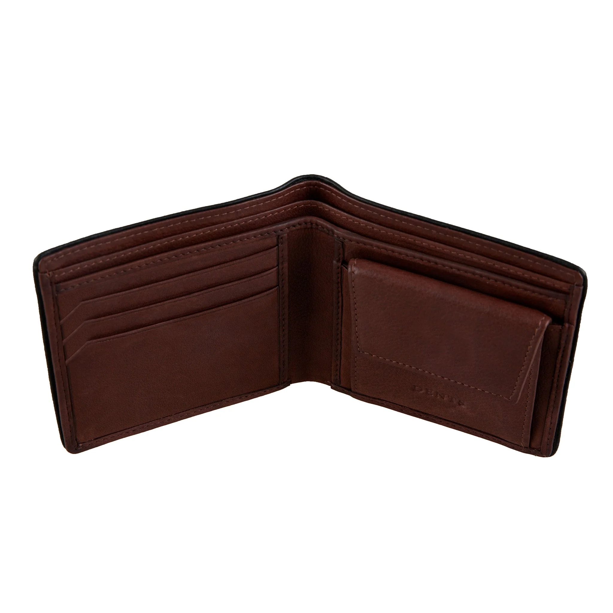 Men's Two-Colour Pebble Grain Leather Bifold Wallet with RFID Blocking and Coin Purse - Image 9