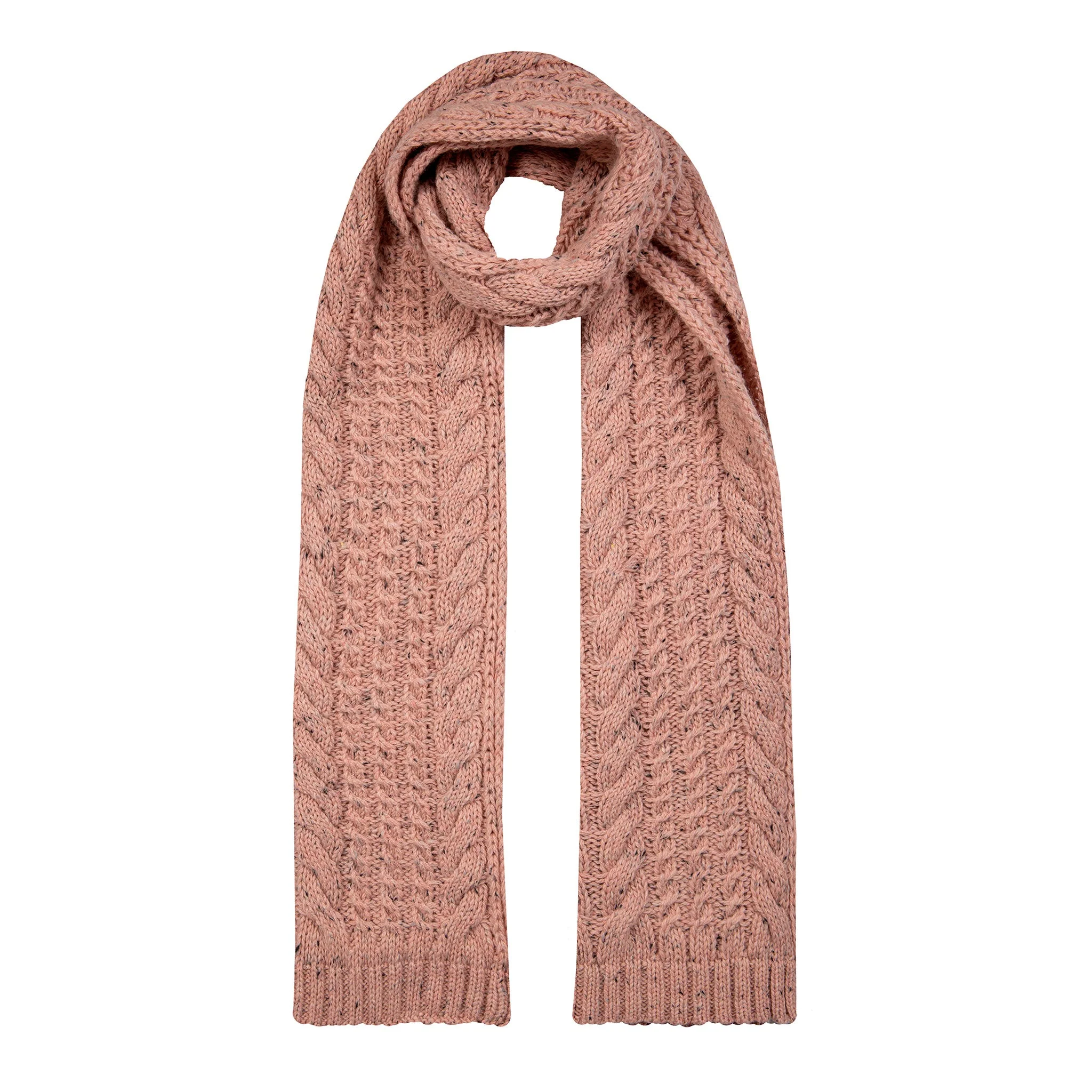 Women’s Cable Knit Scarf with Marl Yarn - Image 11