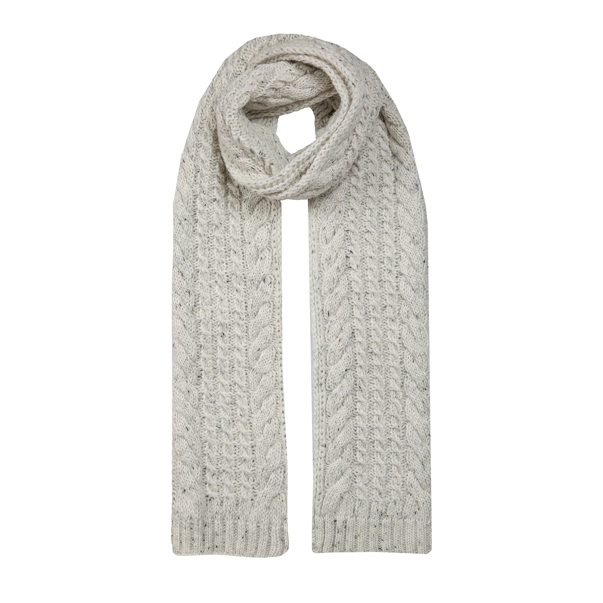Women’s Cable Knit Scarf with Marl Yarn - Image 16