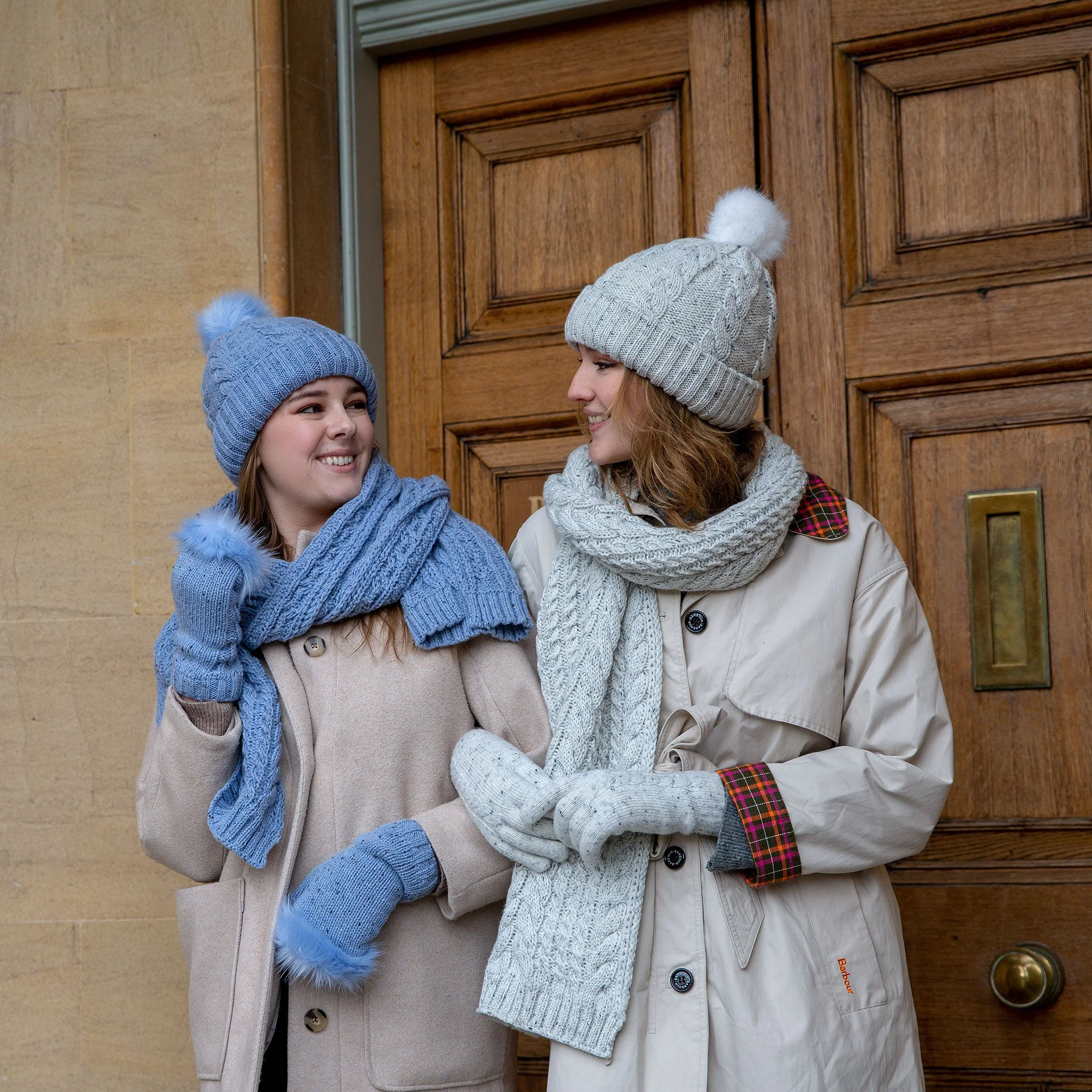 Women’s Cable Knit Scarf with Marl Yarn - Image 17