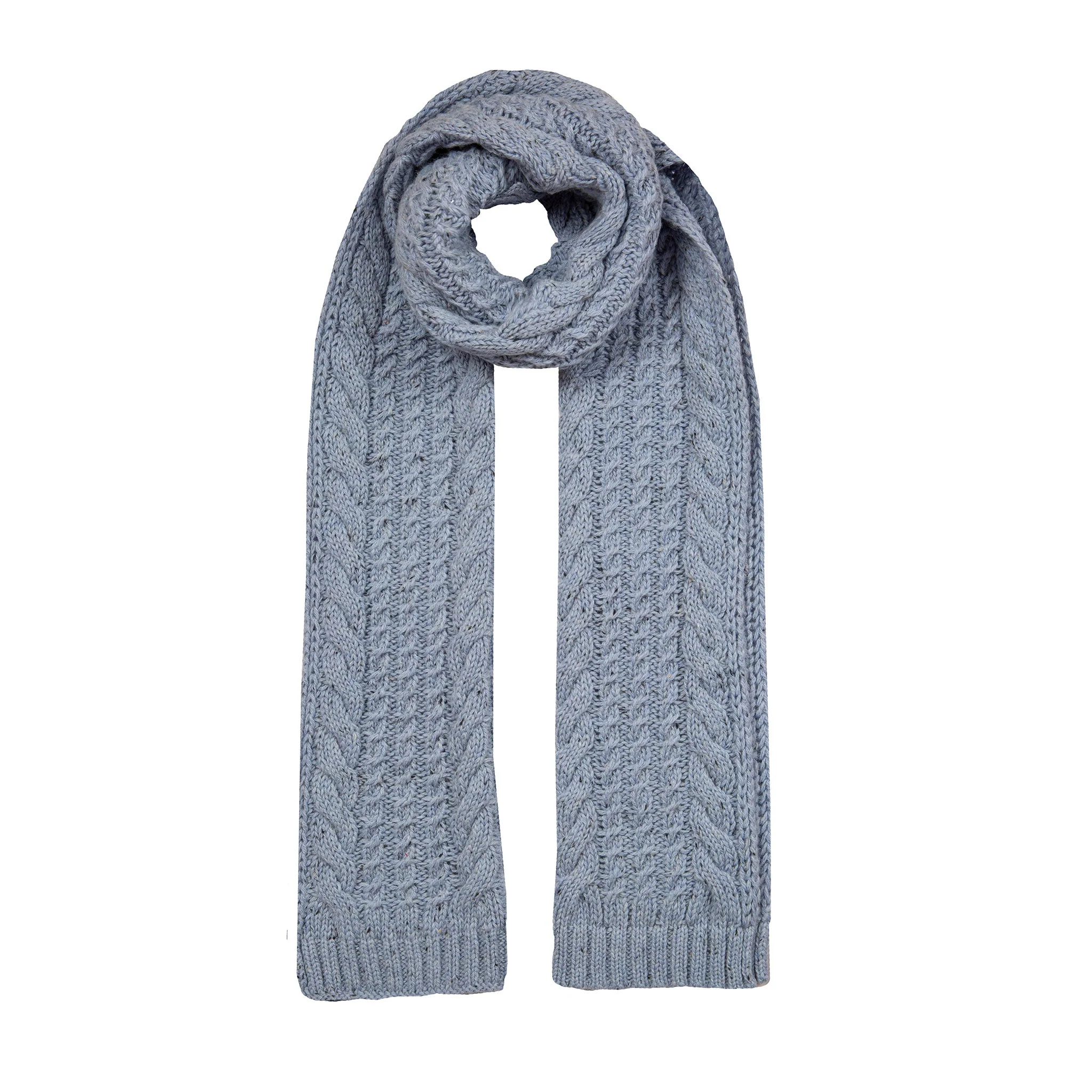 Women’s Cable Knit Scarf with Marl Yarn - Image 21