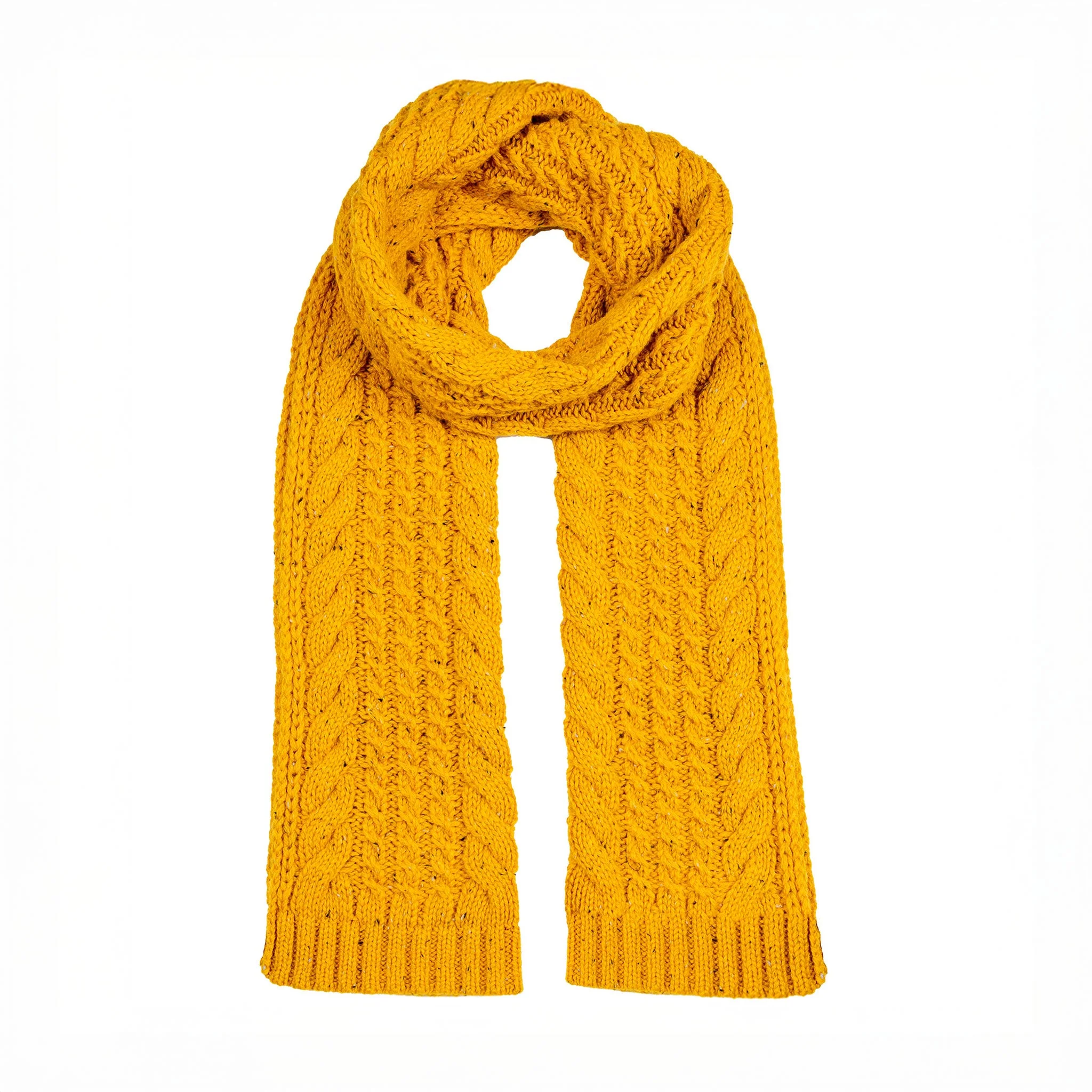 Women’s Cable Knit Scarf with Marl Yarn - Image 22