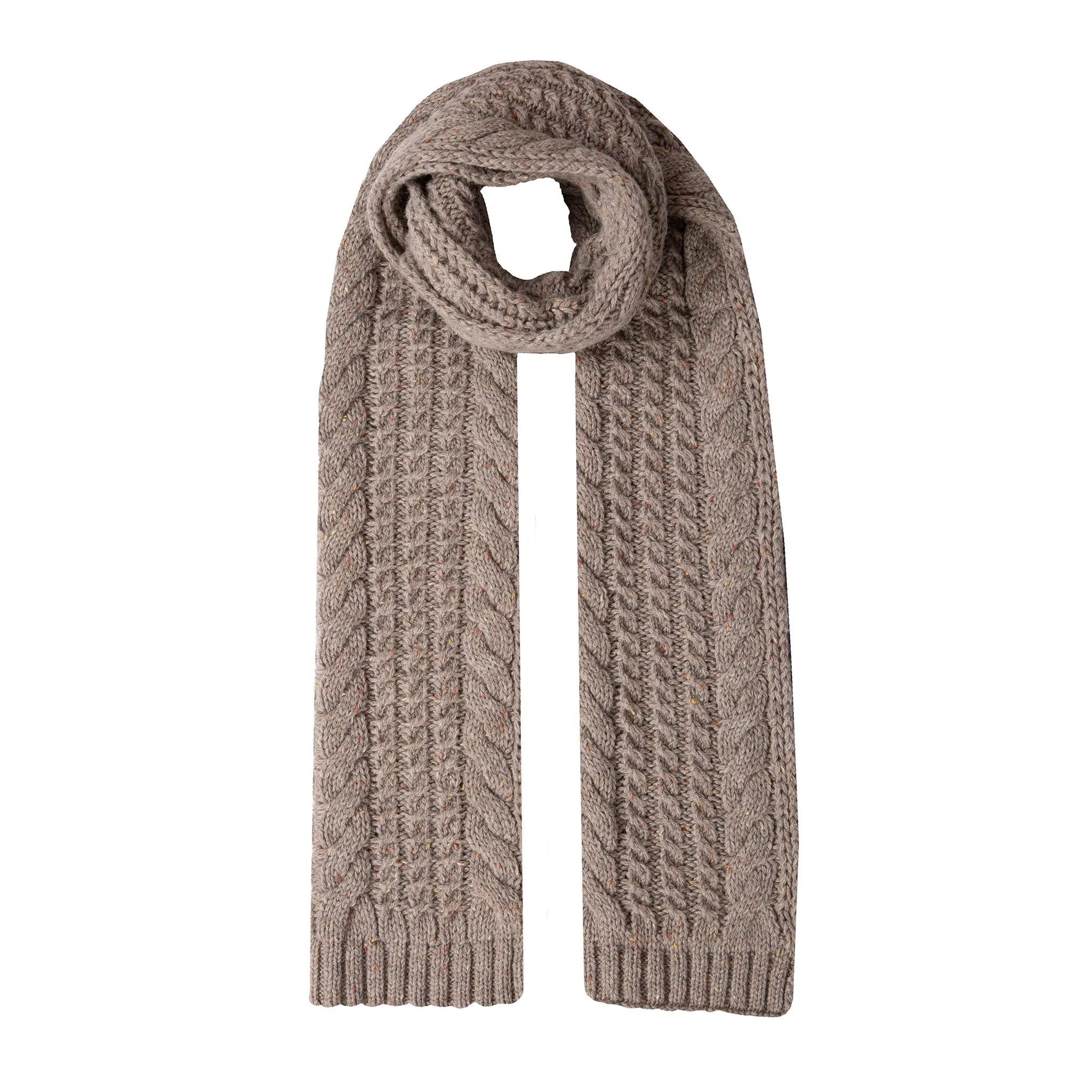 Women’s Cable Knit Scarf with Marl Yarn - Image 6