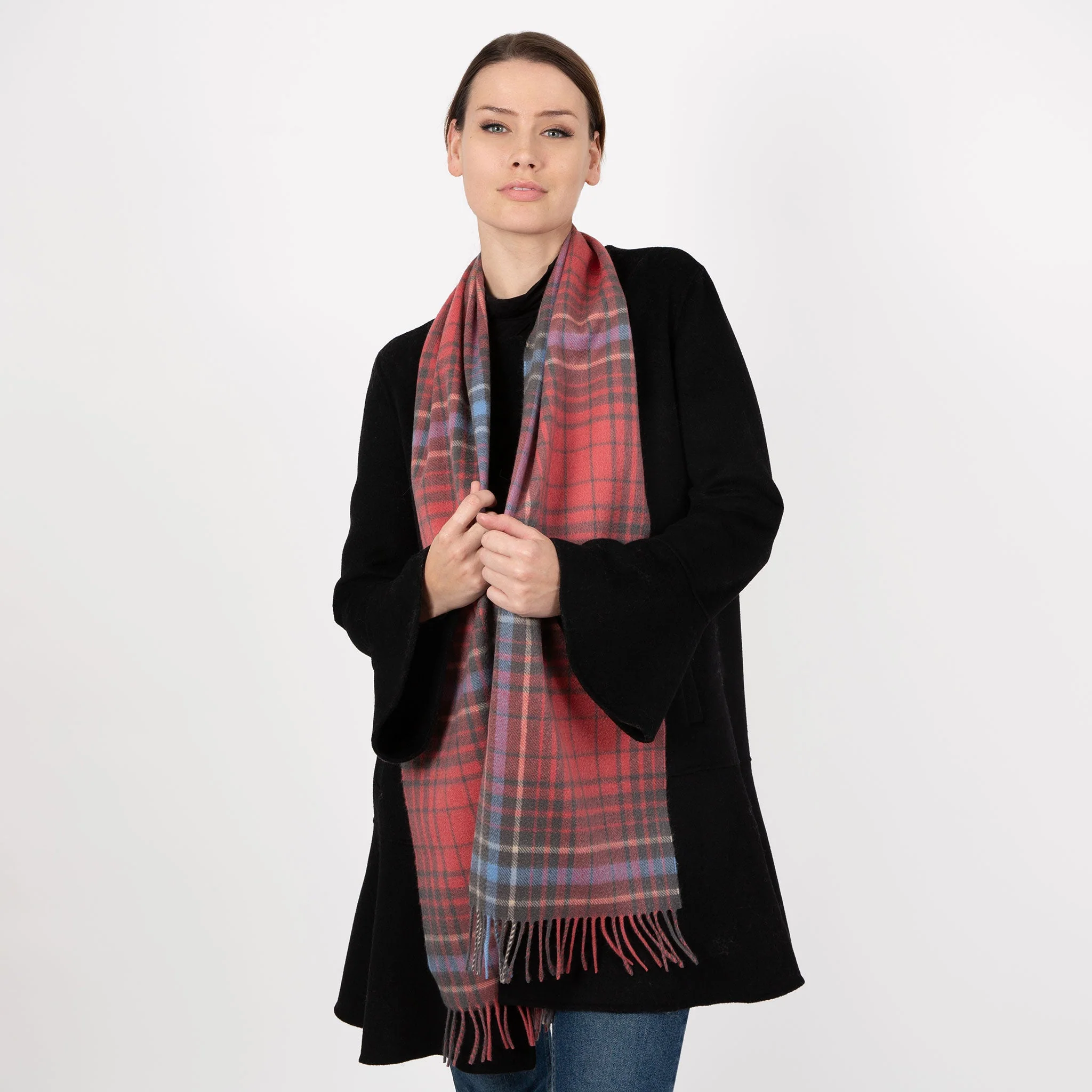 Heritage Plaid Check Cashmere Scarf with Tassels and Gift Box - Image 16