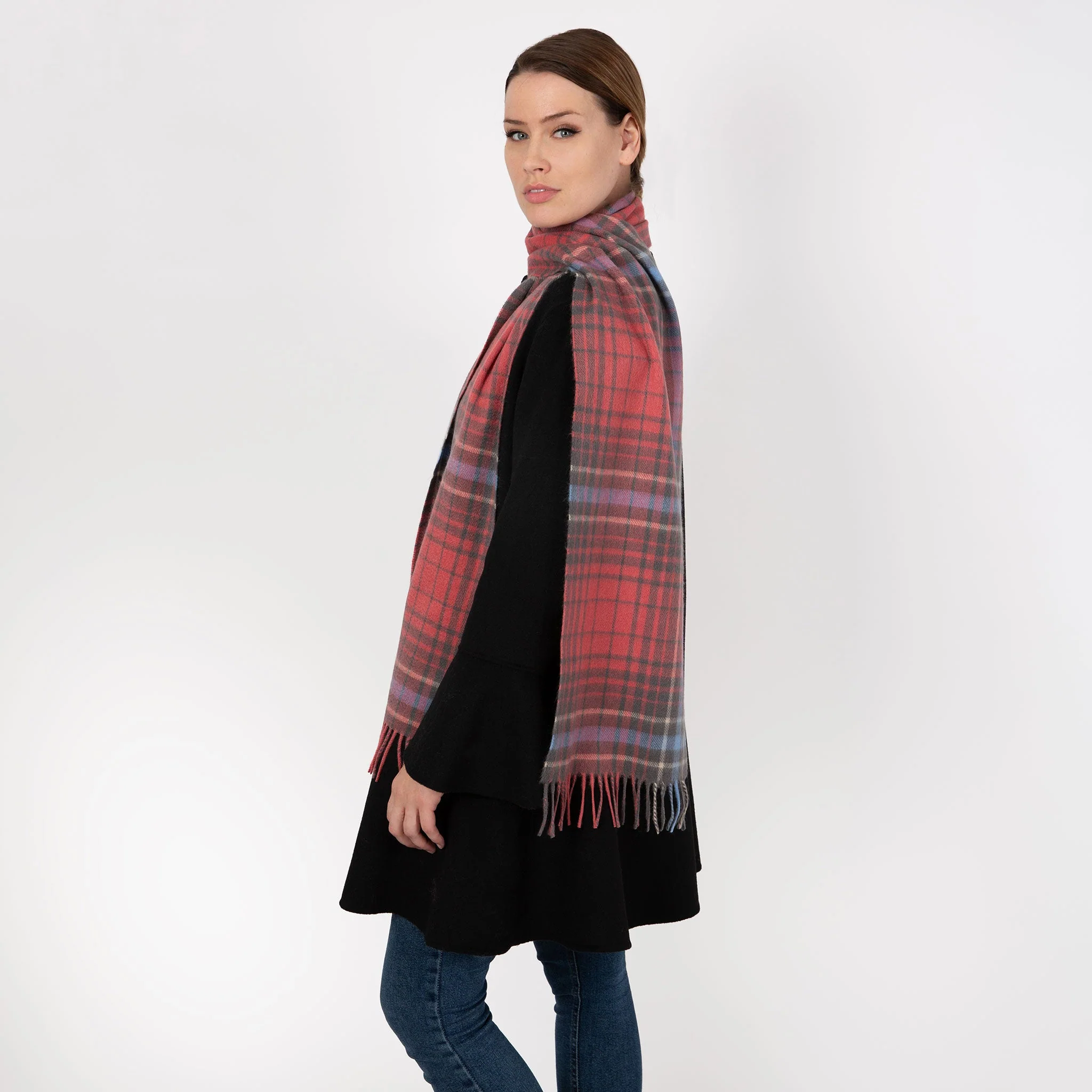 Heritage Plaid Check Cashmere Scarf with Tassels and Gift Box - Image 17
