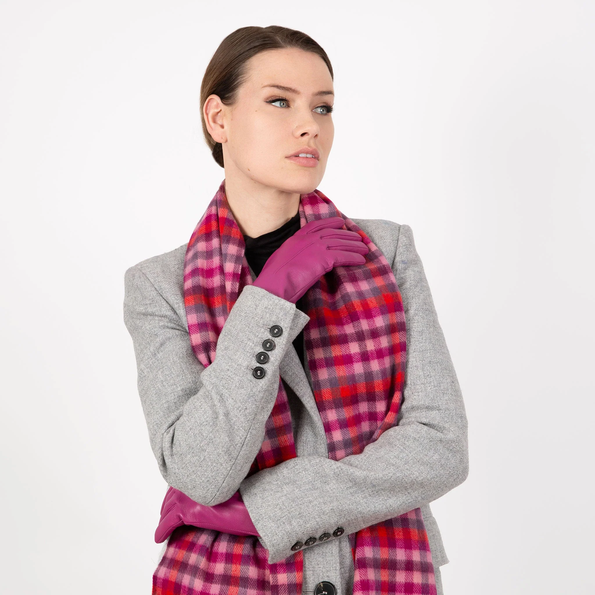 Heritage Plaid Check Cashmere Scarf with Tassels and Gift Box - Image 22