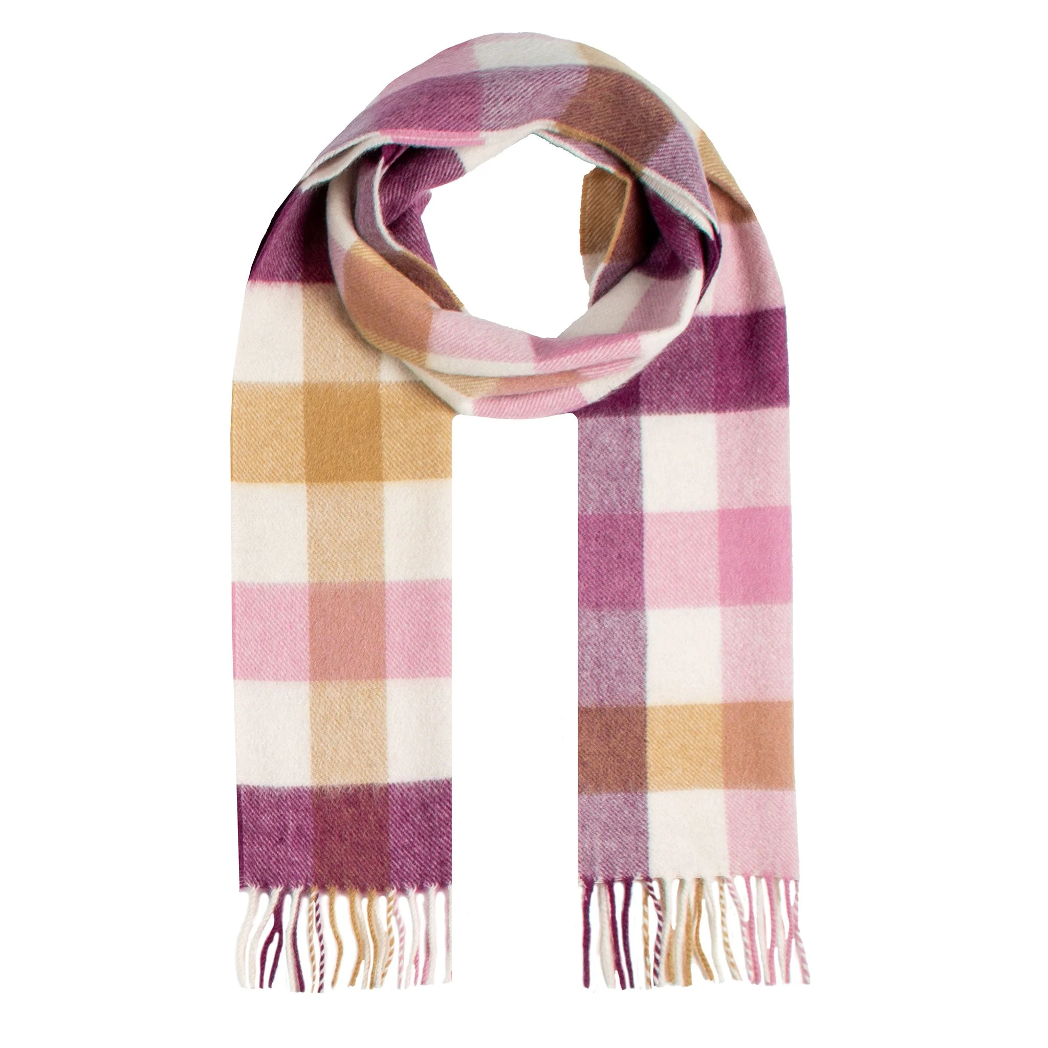 Heritage Plaid Check Cashmere Scarf with Tassels and Gift Box - Image 31