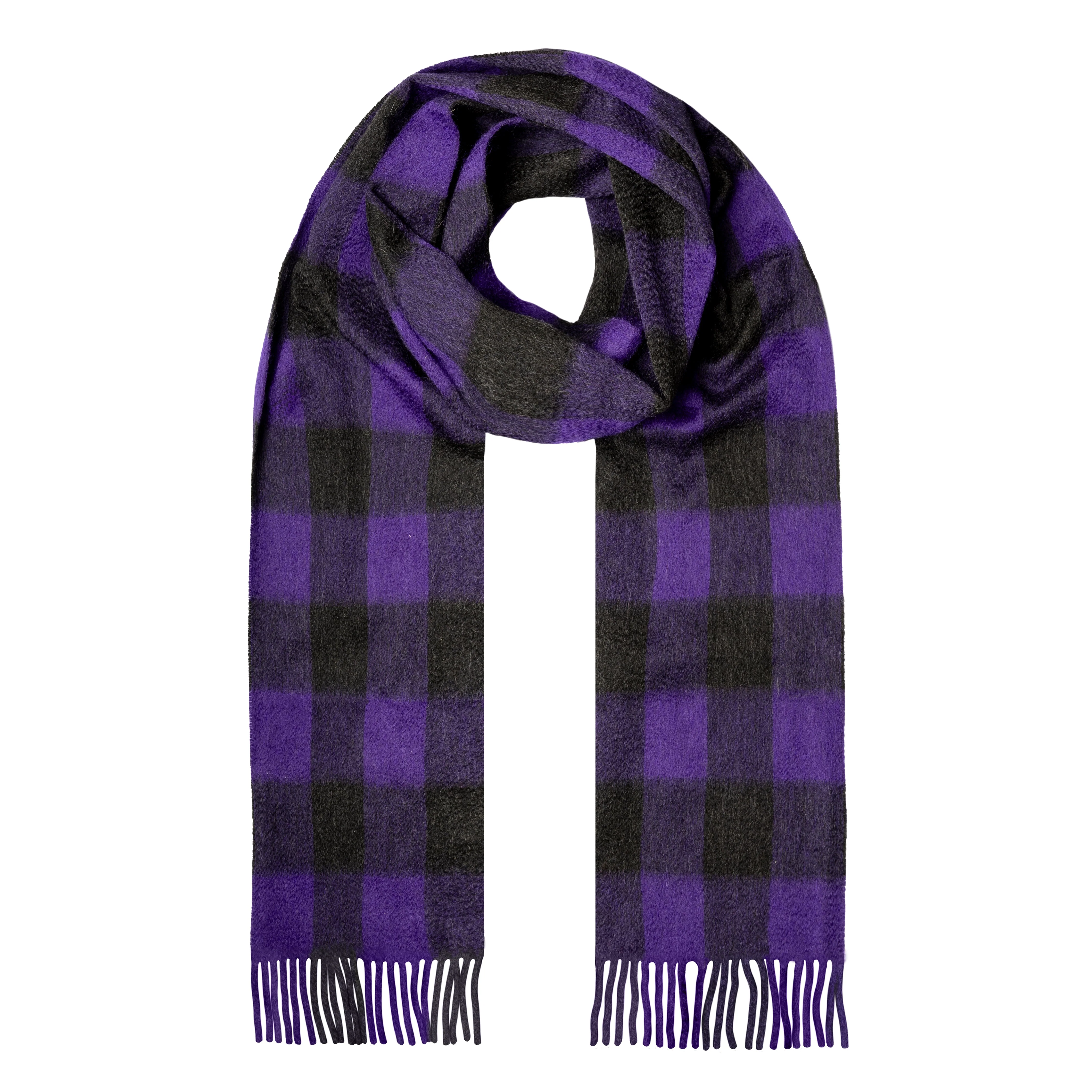 Heritage Plaid Check Cashmere Scarf with Tassels and Gift Box - Image 37