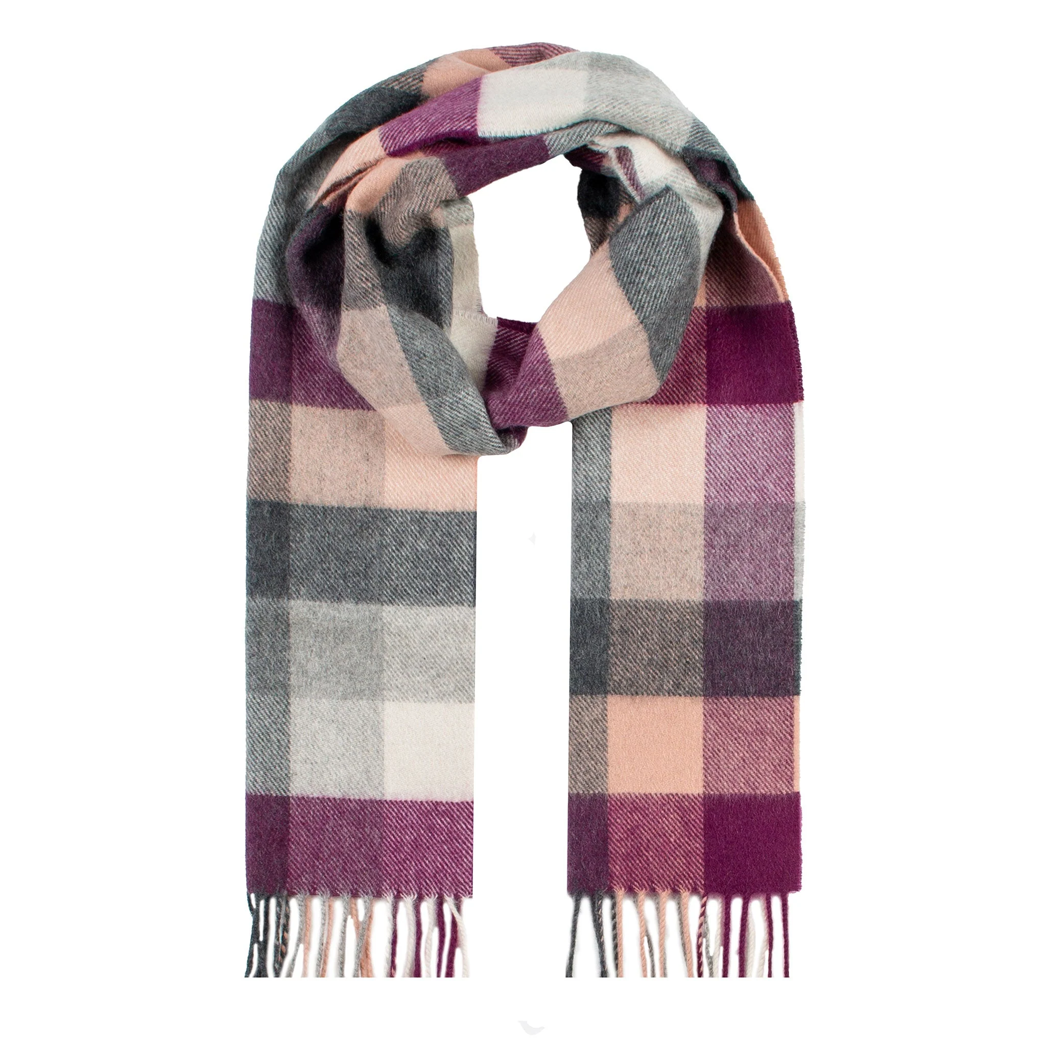 Heritage Plaid Check Cashmere Scarf with Tassels and Gift Box - Image 40