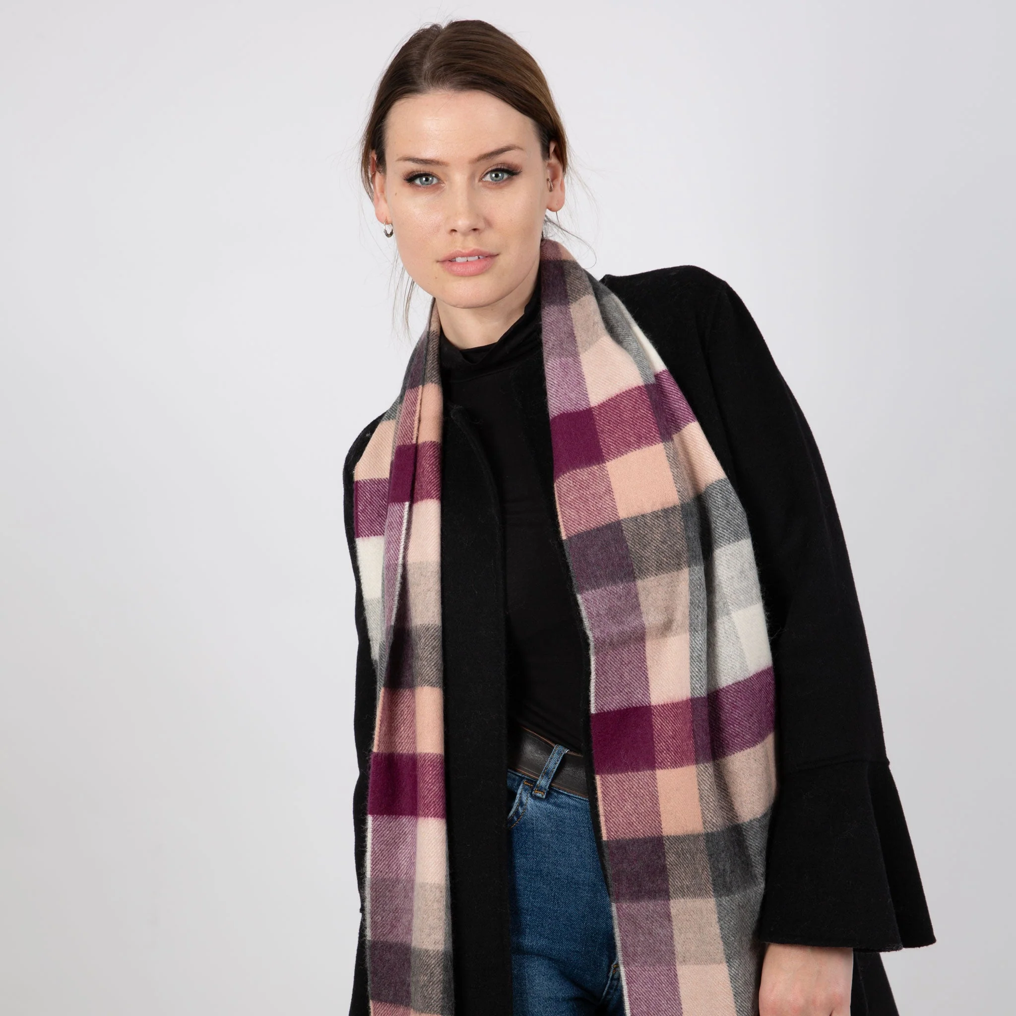 Heritage Plaid Check Cashmere Scarf with Tassels and Gift Box - Image 41