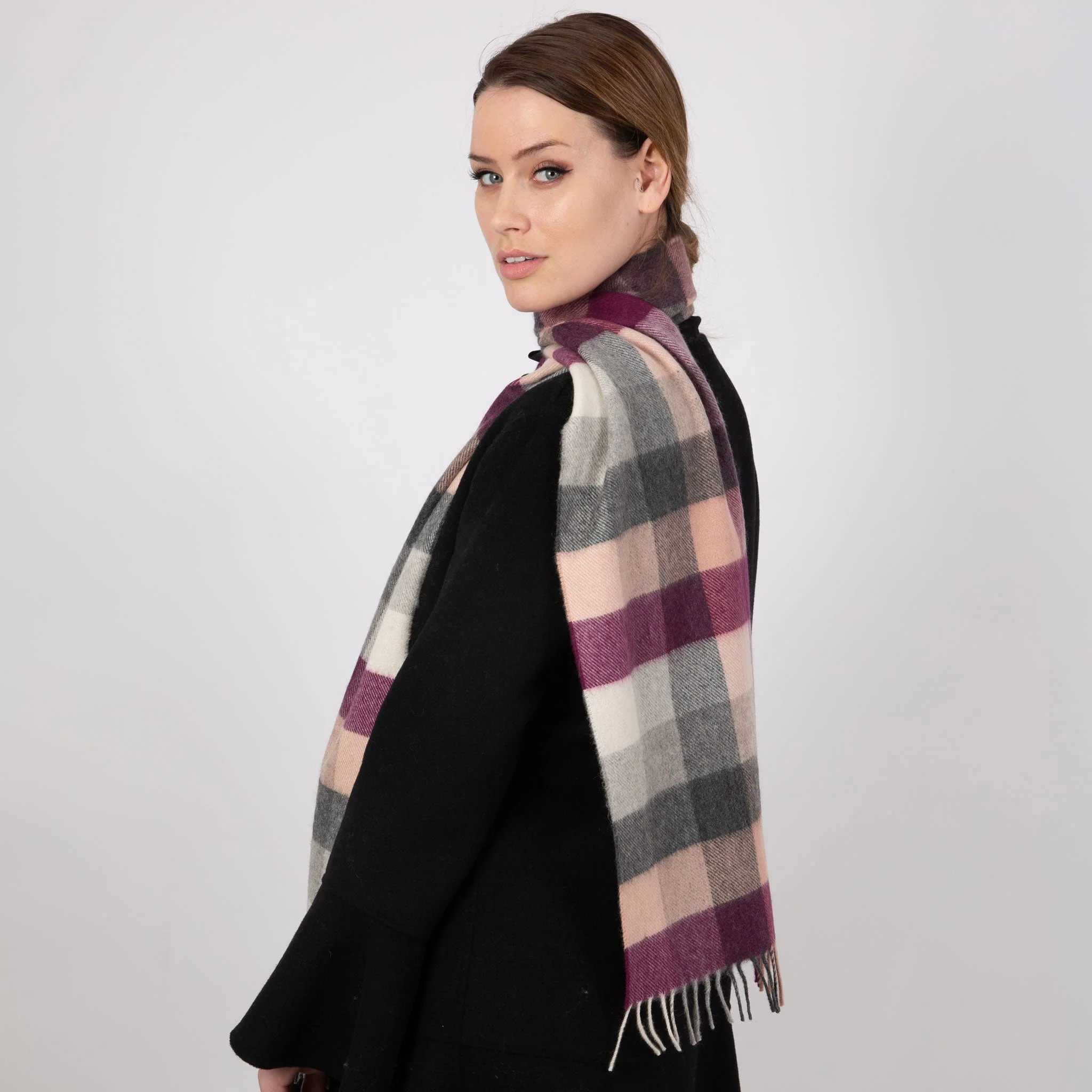 Heritage Plaid Check Cashmere Scarf with Tassels and Gift Box - Image 42