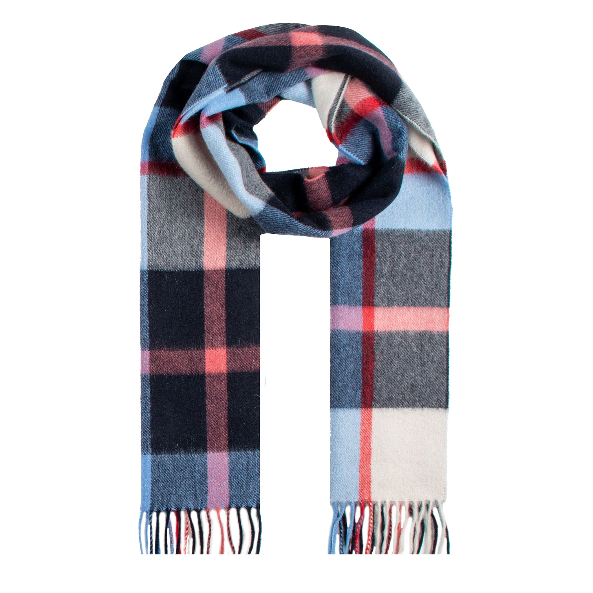 Heritage Plaid Check Cashmere Scarf with Tassels and Gift Box - Image 46