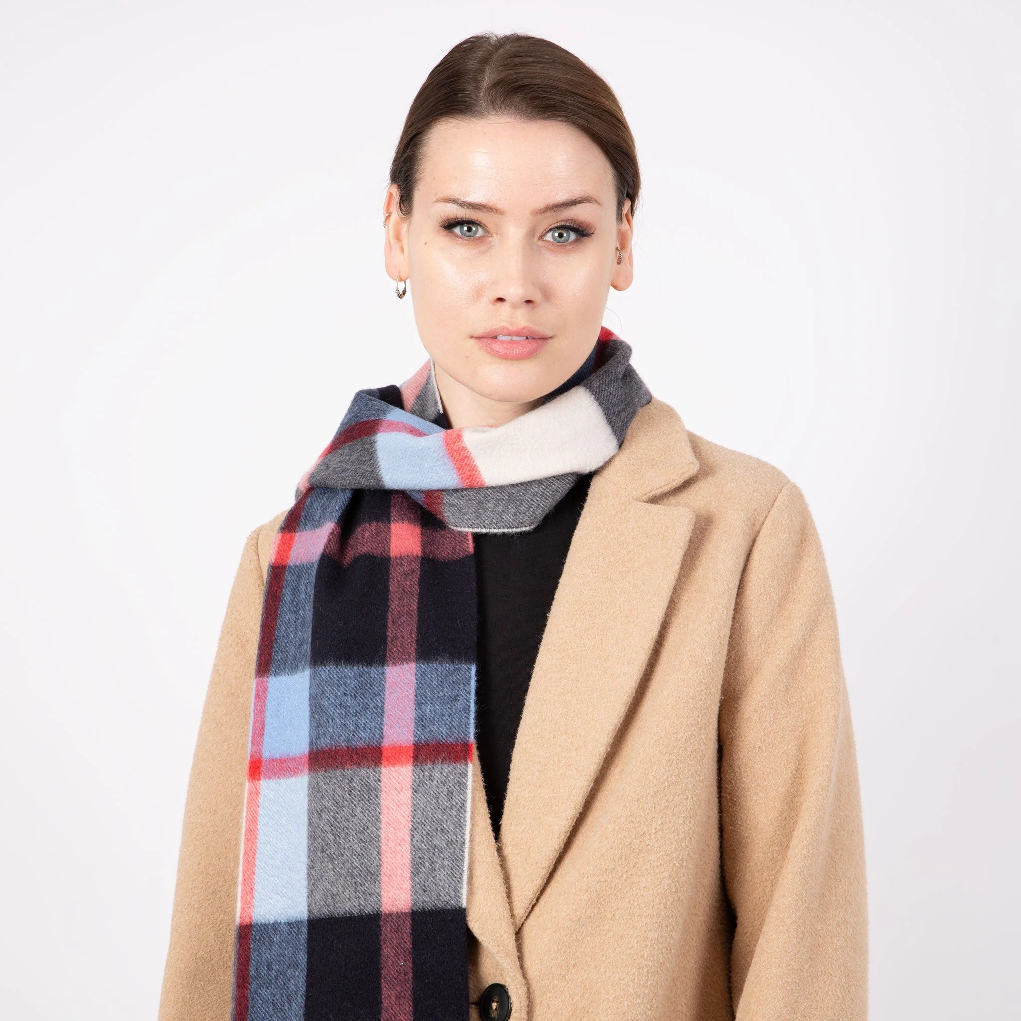 Heritage Plaid Check Cashmere Scarf with Tassels and Gift Box - Image 47