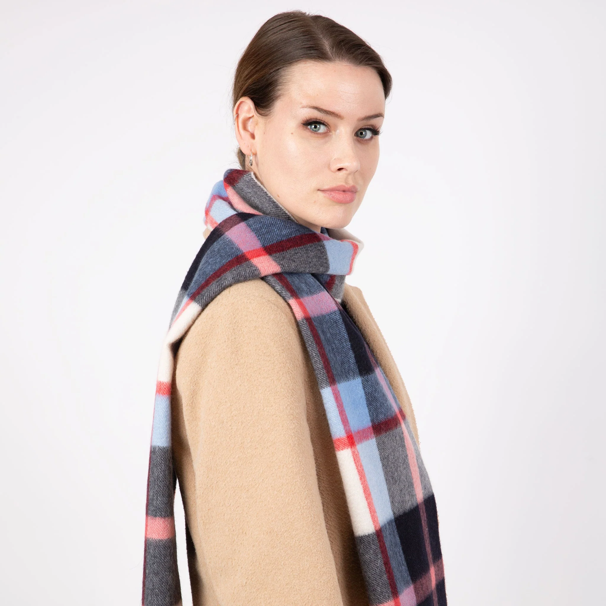 Heritage Plaid Check Cashmere Scarf with Tassels and Gift Box - Image 48