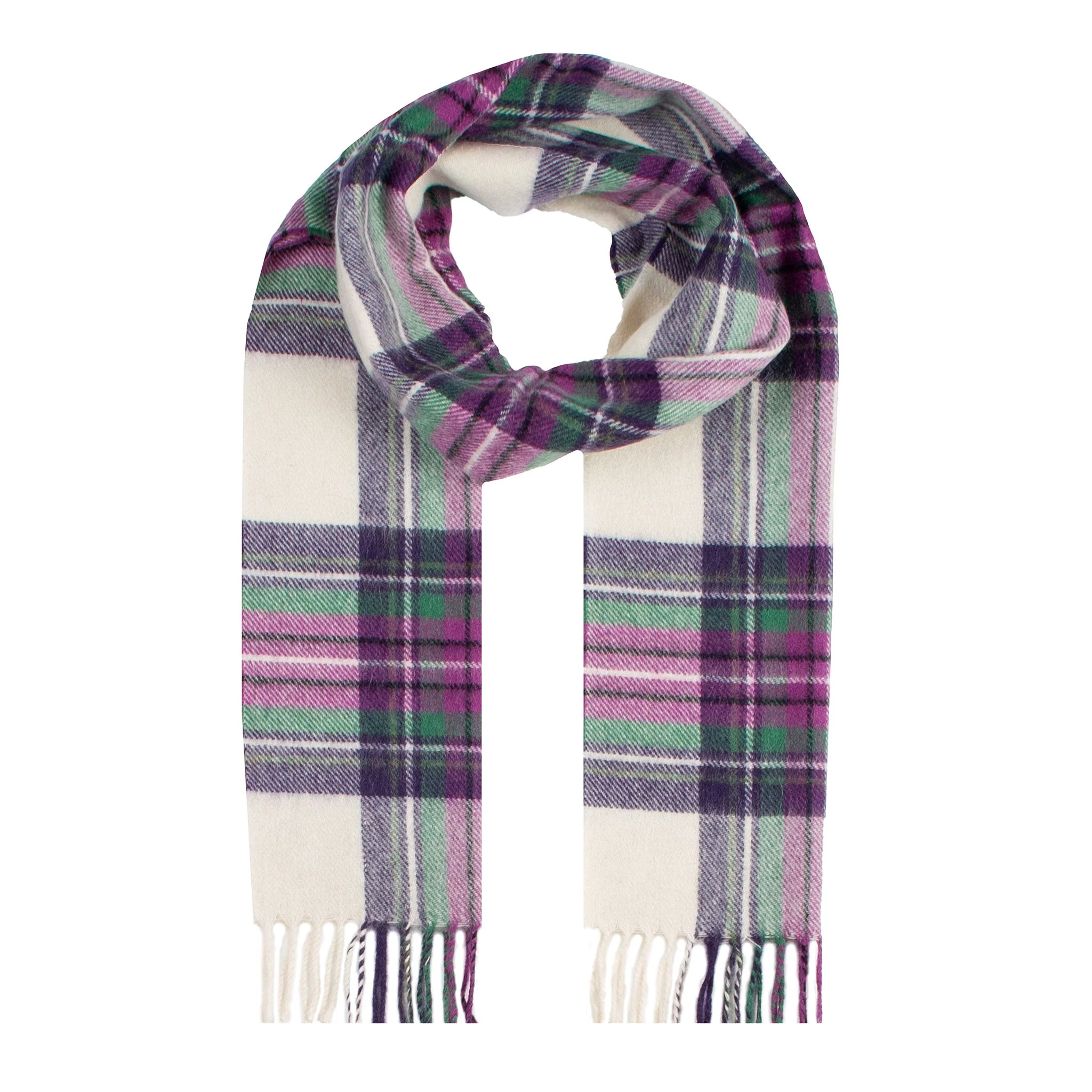 Heritage Plaid Check Cashmere Scarf with Tassels and Gift Box - Image 62