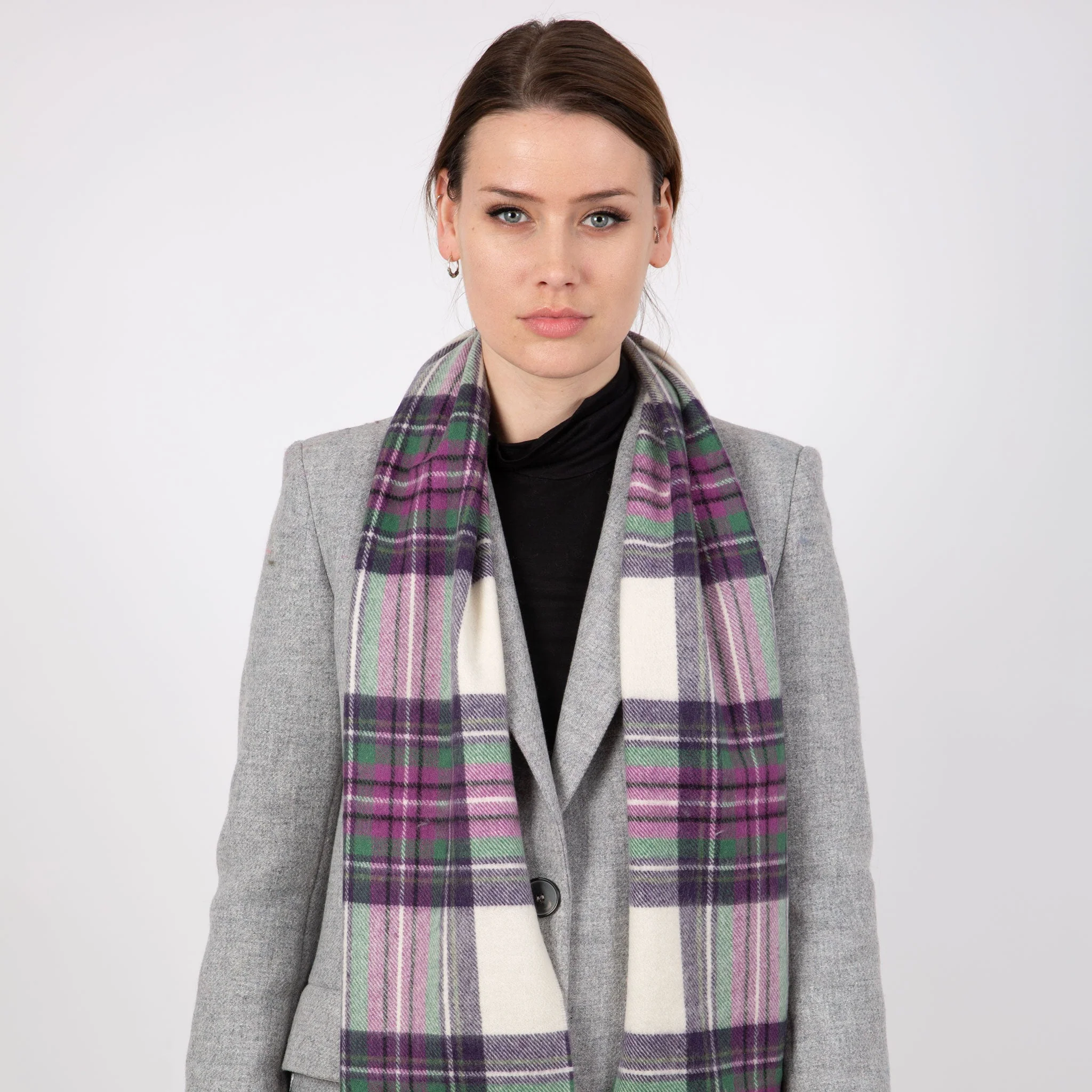 Heritage Plaid Check Cashmere Scarf with Tassels and Gift Box - Image 64