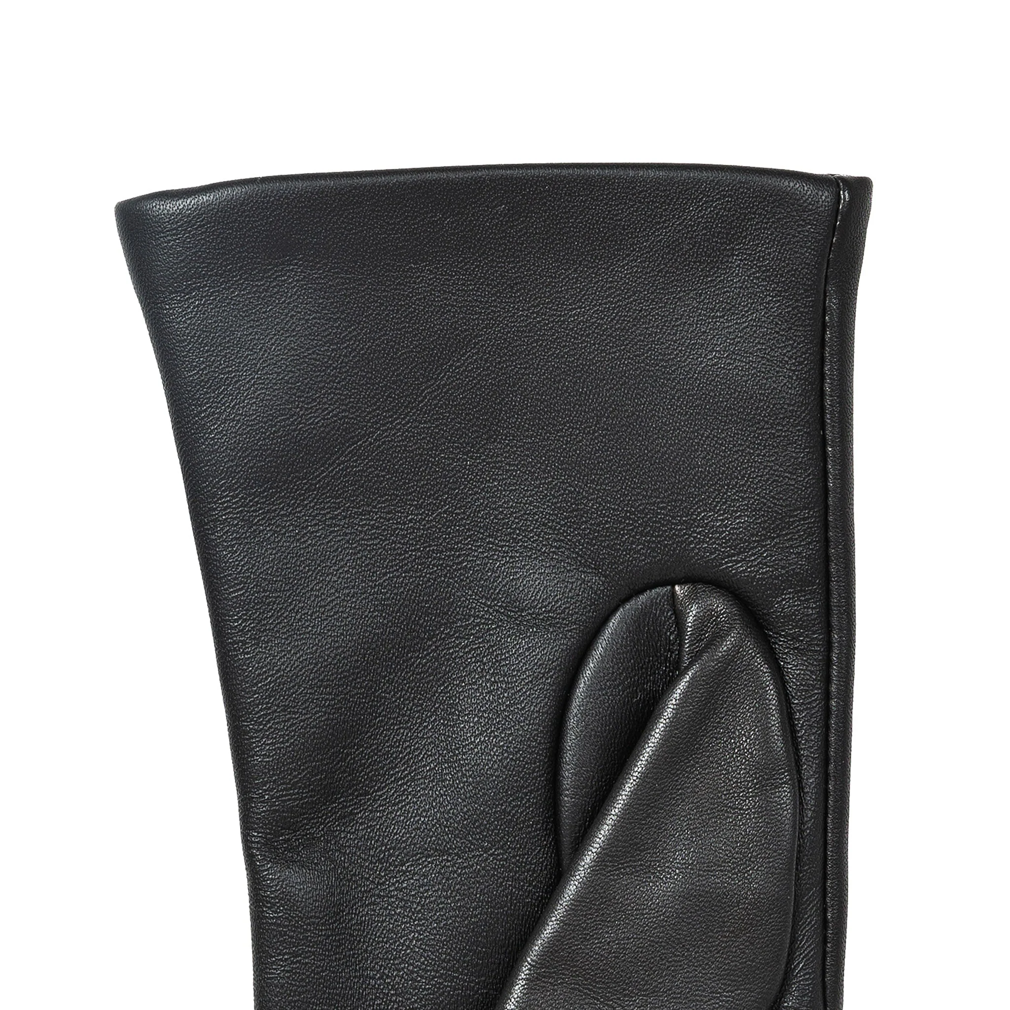 Women’s Touchscreen Three-Point Cashmere-Lined Leather Gloves - Image 10