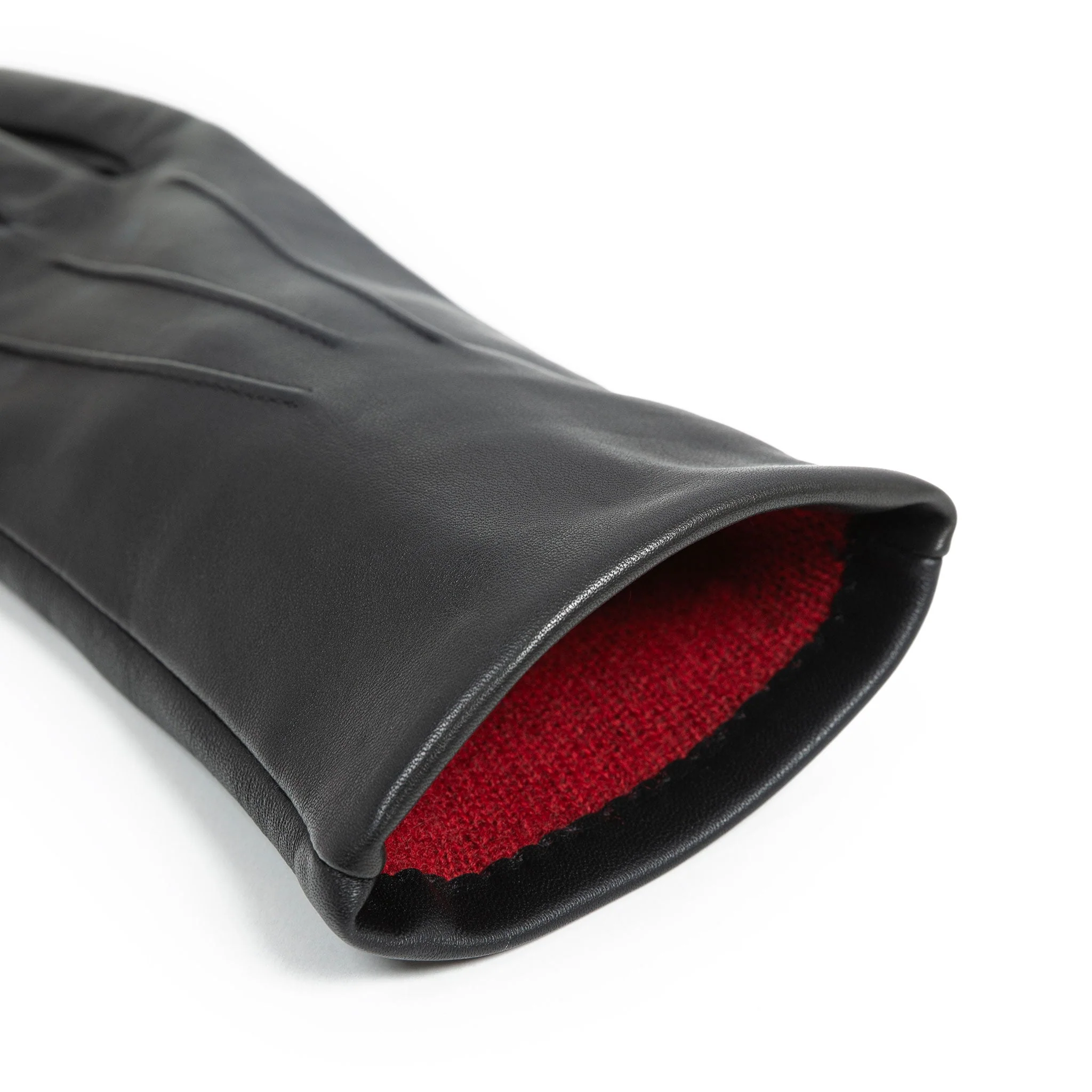 Women’s Touchscreen Three-Point Cashmere-Lined Leather Gloves - Image 13