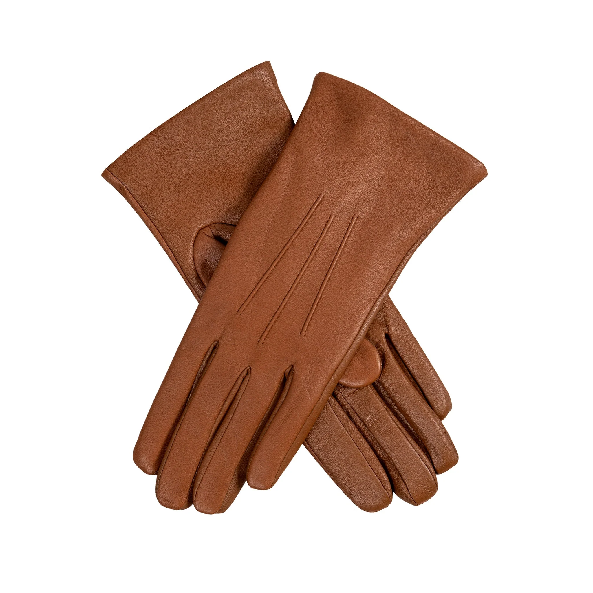 Women’s Touchscreen Three-Point Cashmere-Lined Leather Gloves - Image 15