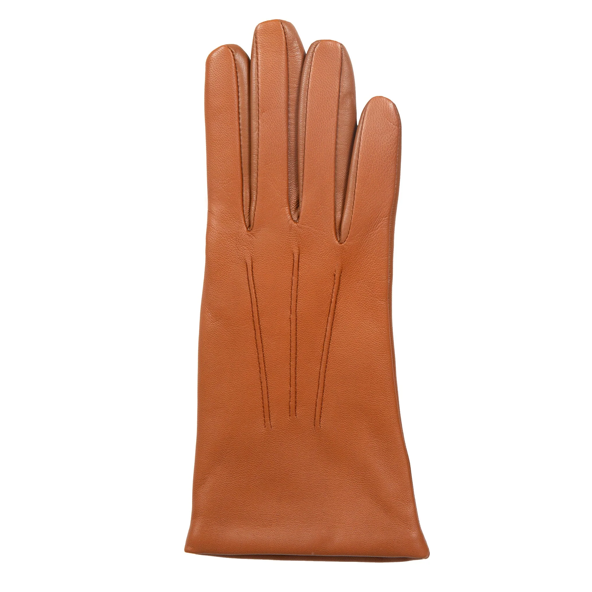 Women’s Touchscreen Three-Point Cashmere-Lined Leather Gloves - Image 19