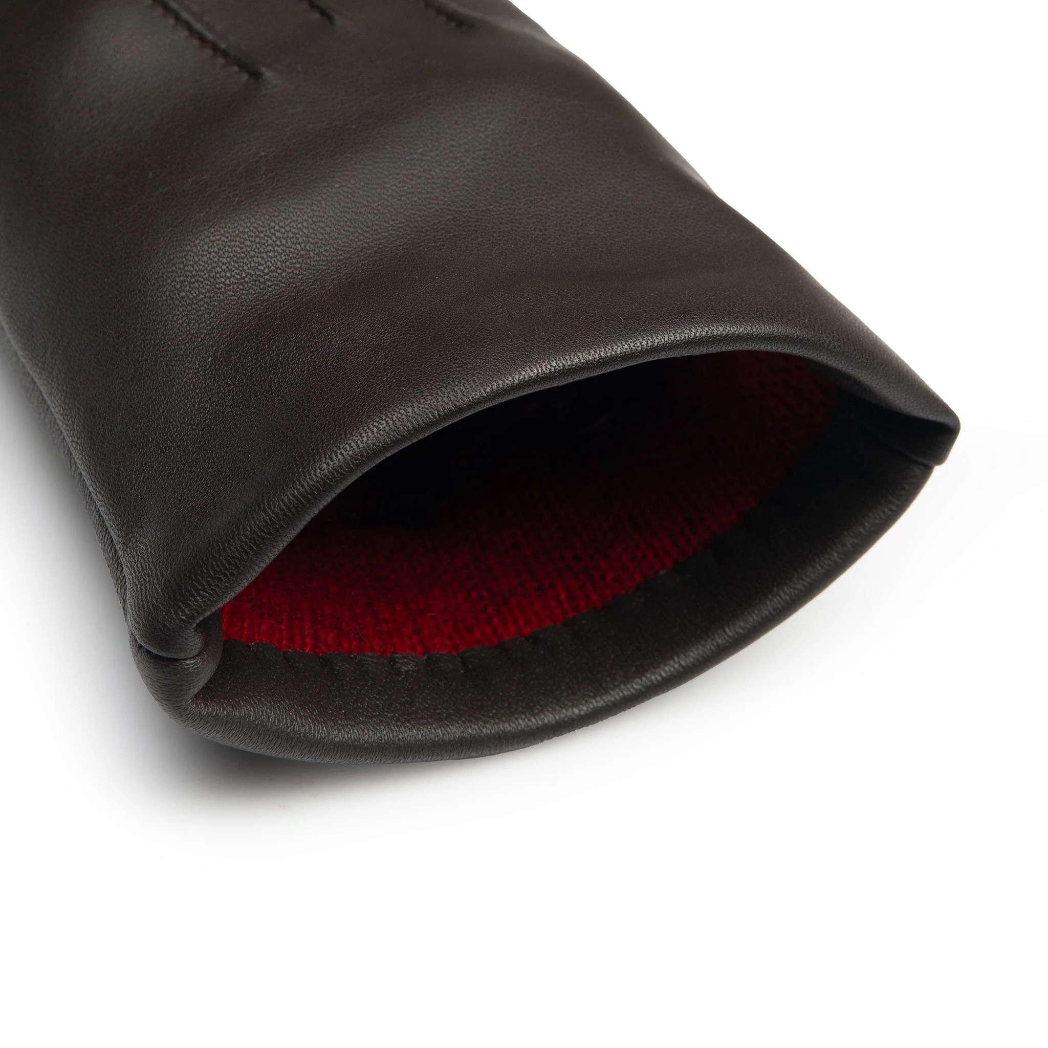Women’s Touchscreen Three-Point Cashmere-Lined Leather Gloves - Image 36