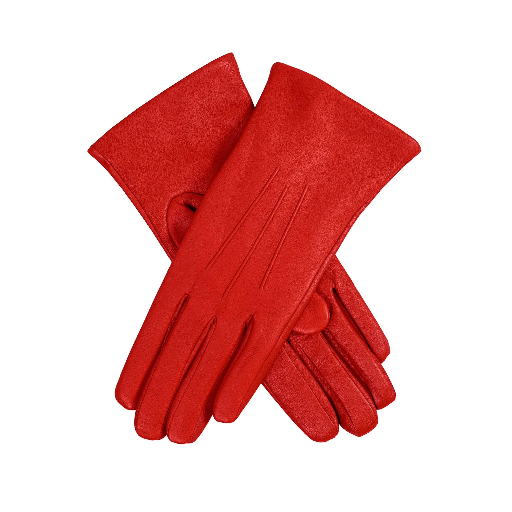 Women’s Touchscreen Three-Point Cashmere-Lined Leather Gloves - Image 38