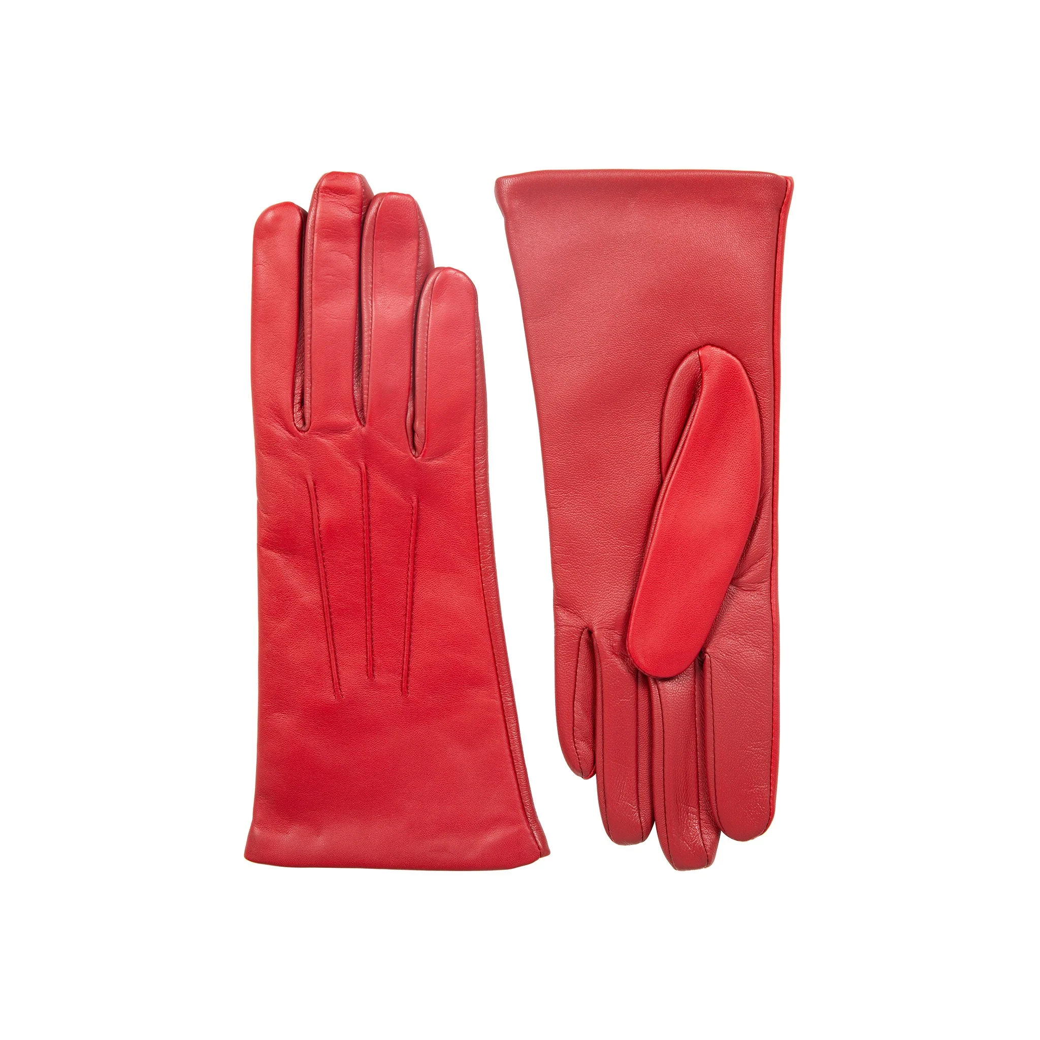 Women’s Touchscreen Three-Point Cashmere-Lined Leather Gloves - Image 41