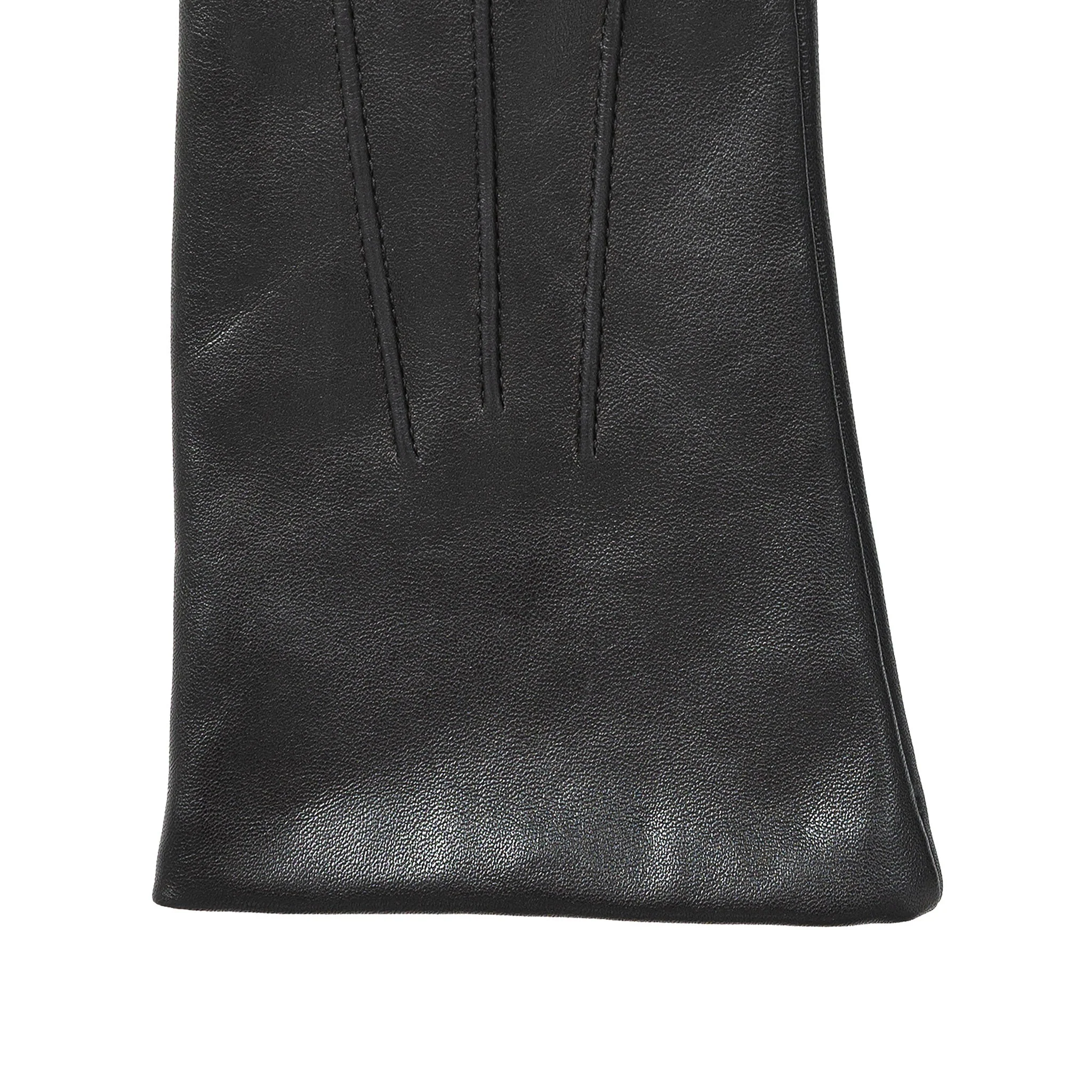 Women’s Touchscreen Three-Point Cashmere-Lined Leather Gloves - Image 9