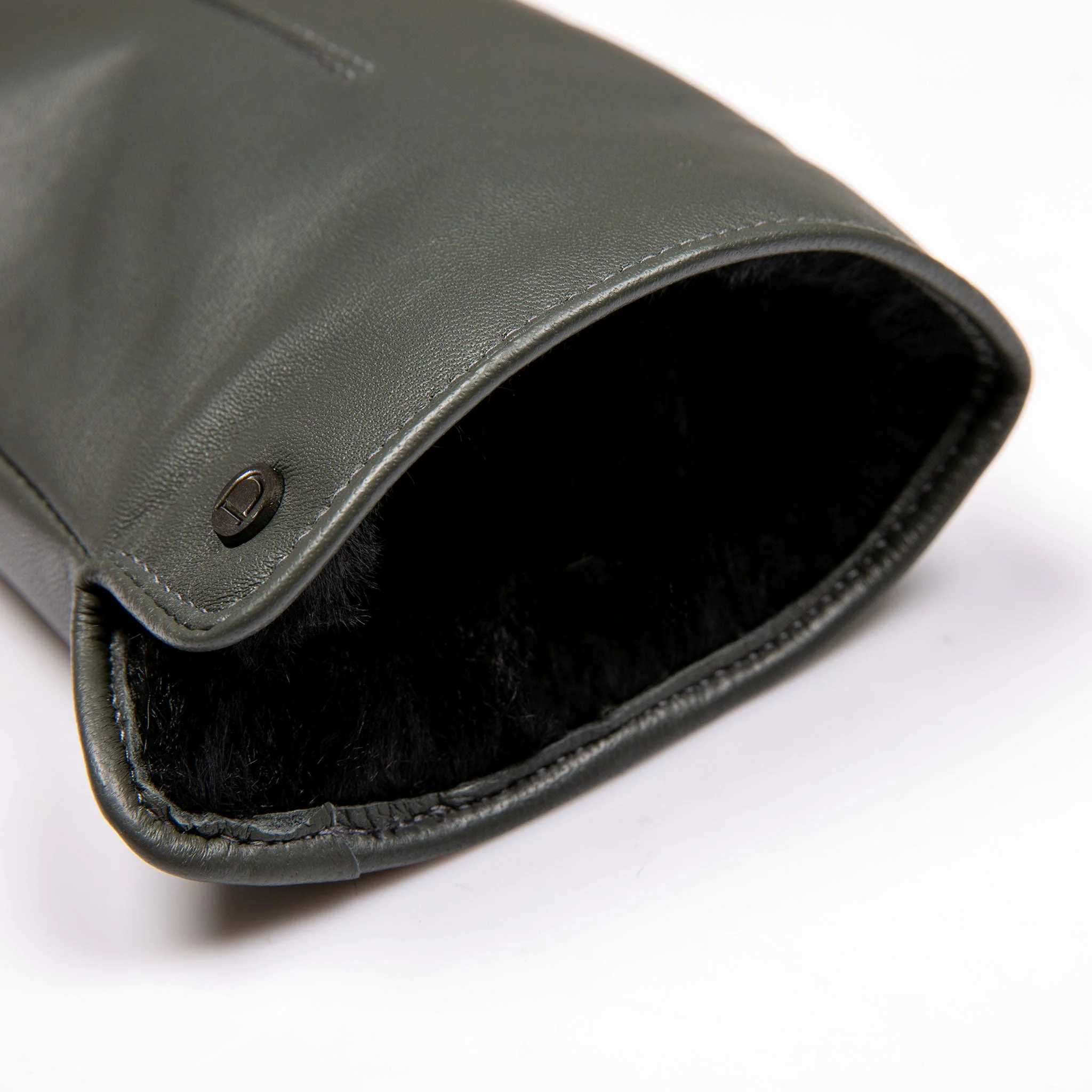 Women’s Touchscreen Single-Point Faux Fur-Lined Leather Gloves - Image 33