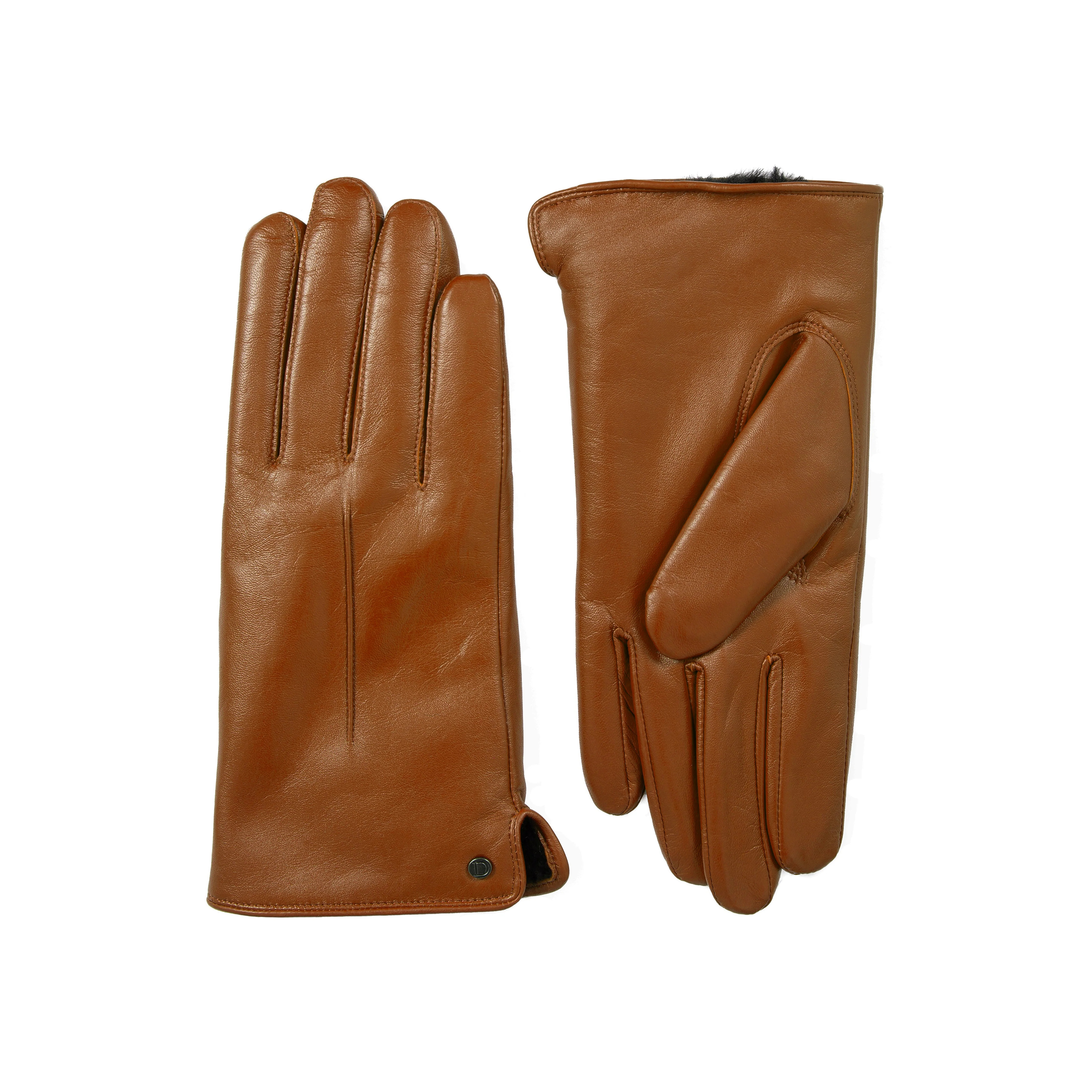 Women’s Touchscreen Single-Point Faux Fur-Lined Leather Gloves - Image 36